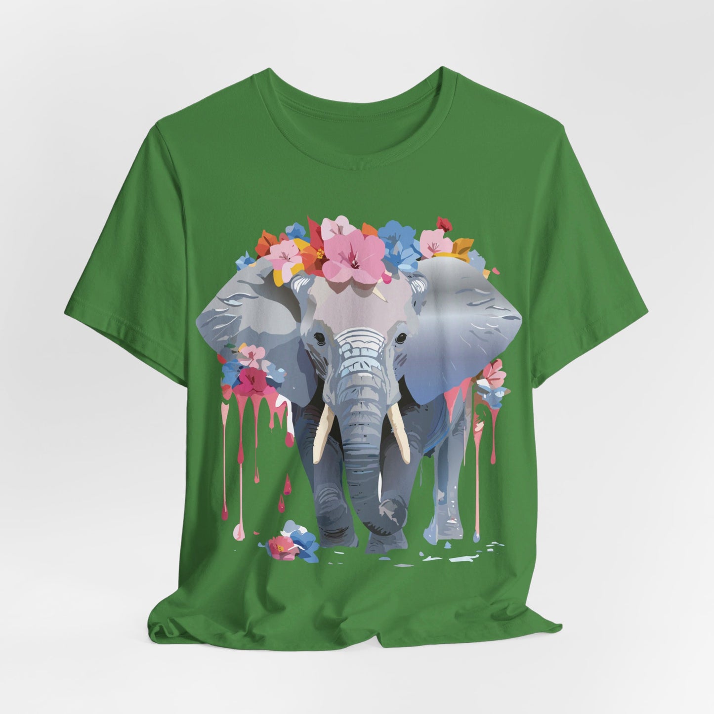 Natural Cotton Tee Shirt with Elephant Printify