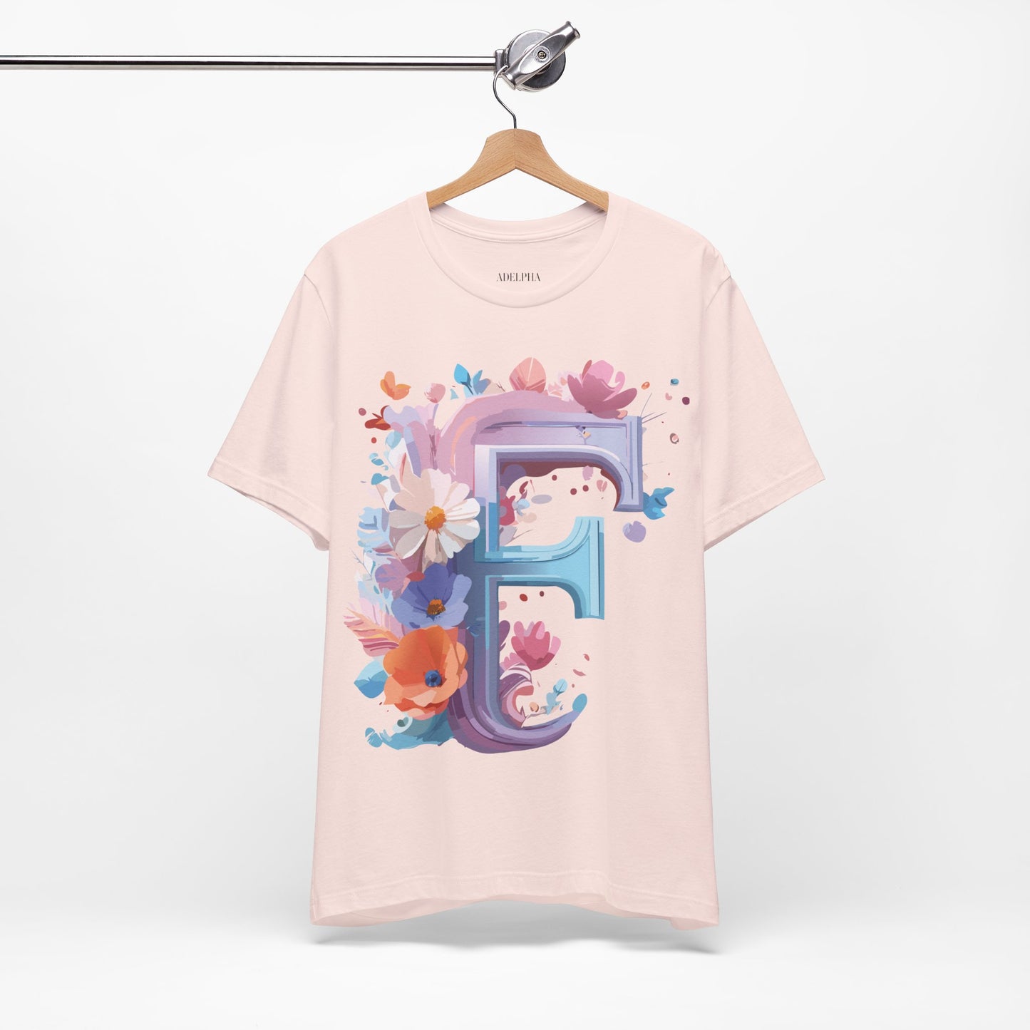 Natural Cotton Tee Shirt - Letters Collection - F Printify