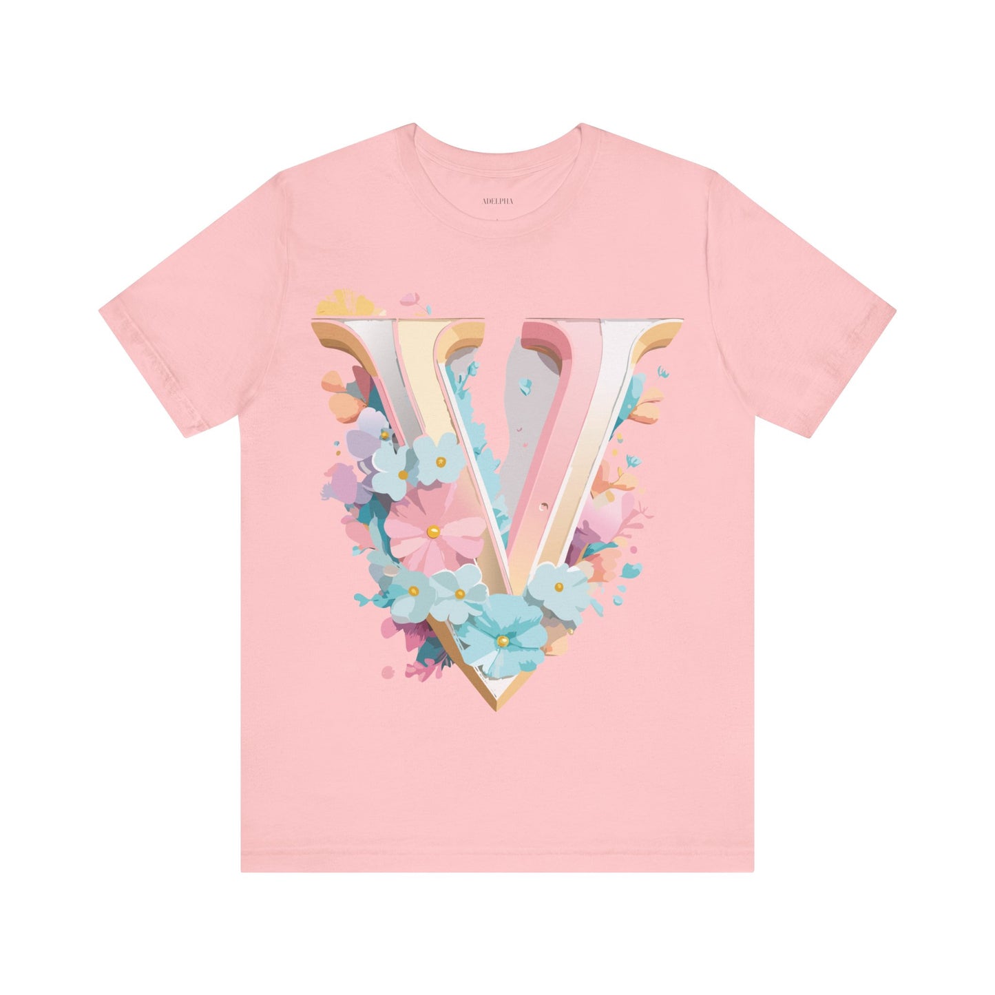 Natural Cotton Tee Shirt - Letters Collection - V Printify