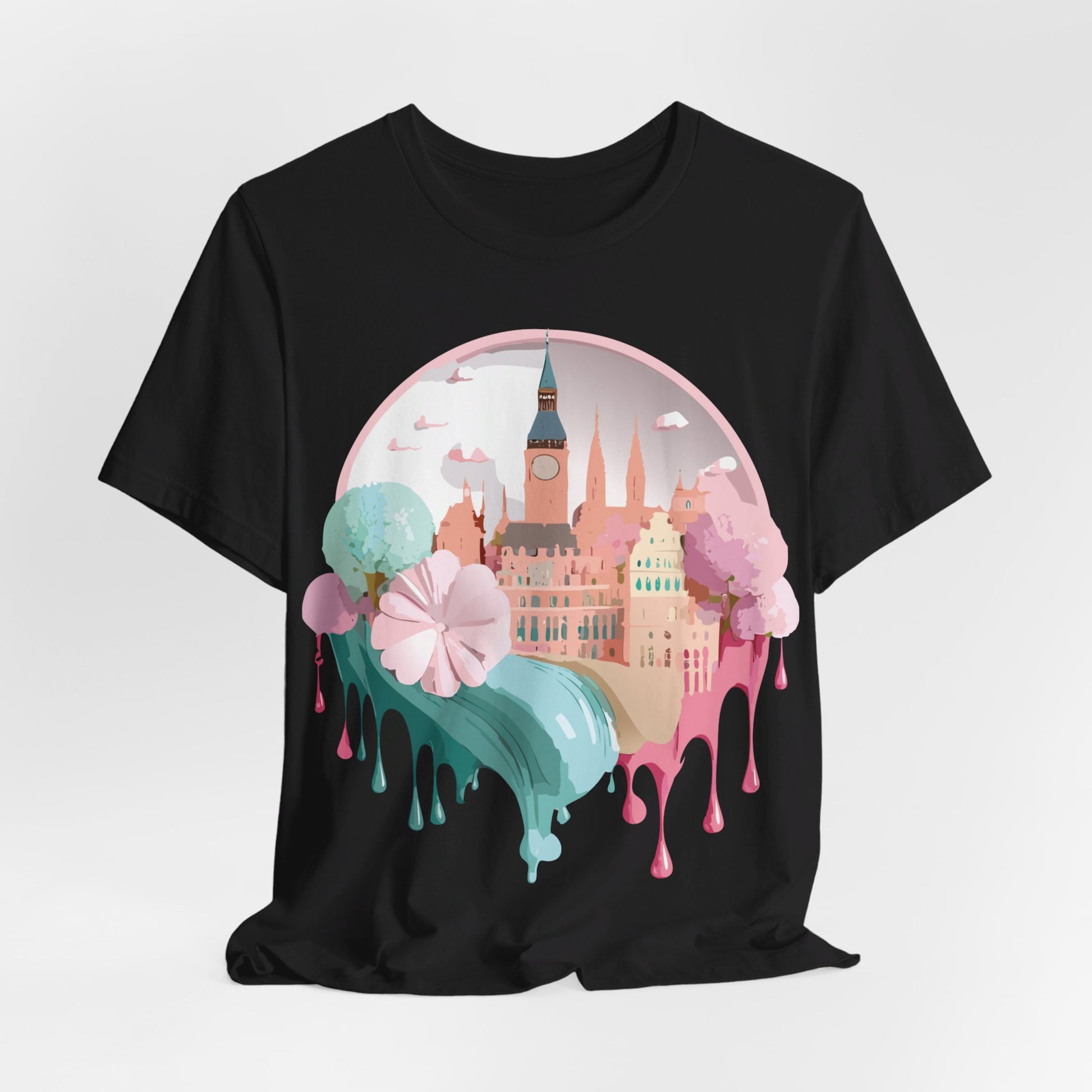 Natural Cotton Tee Shirt - Beautiful Places Collection - Prague Printify