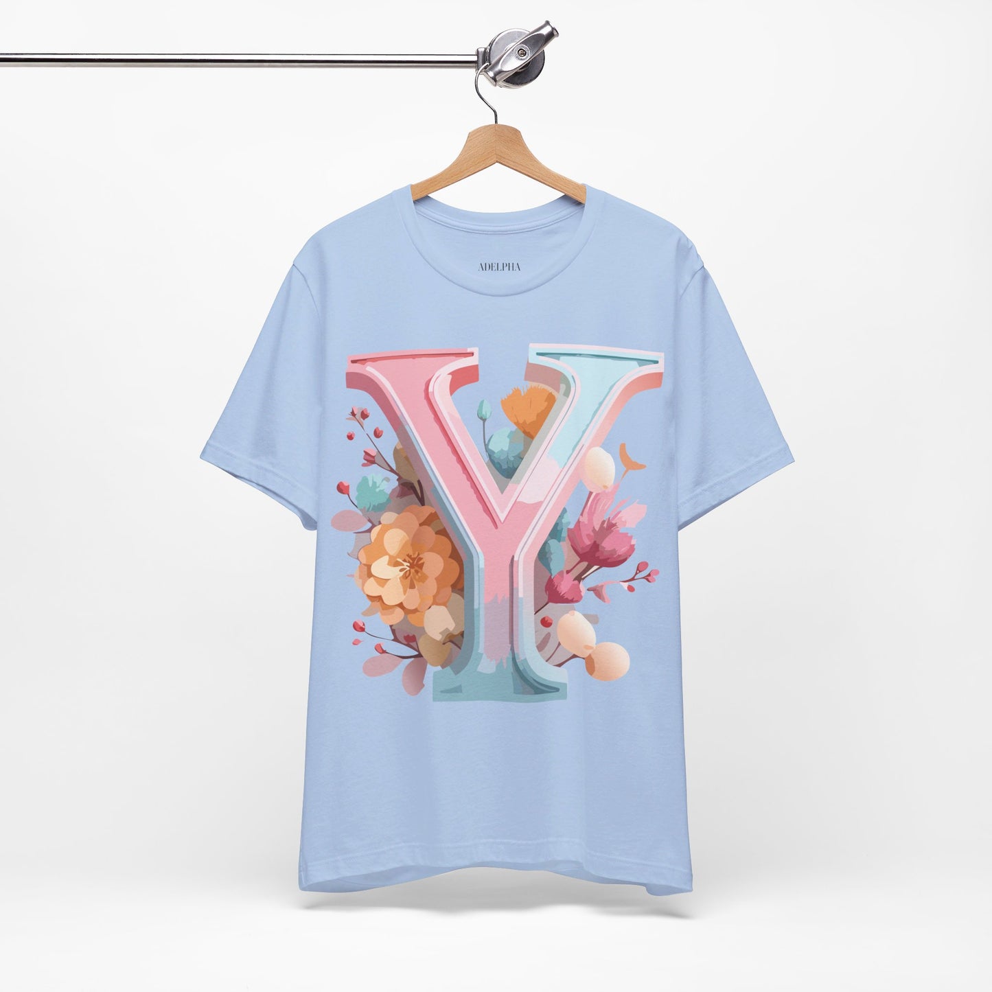 Natural Cotton Tee Shirt - Letters Collection - Y Printify