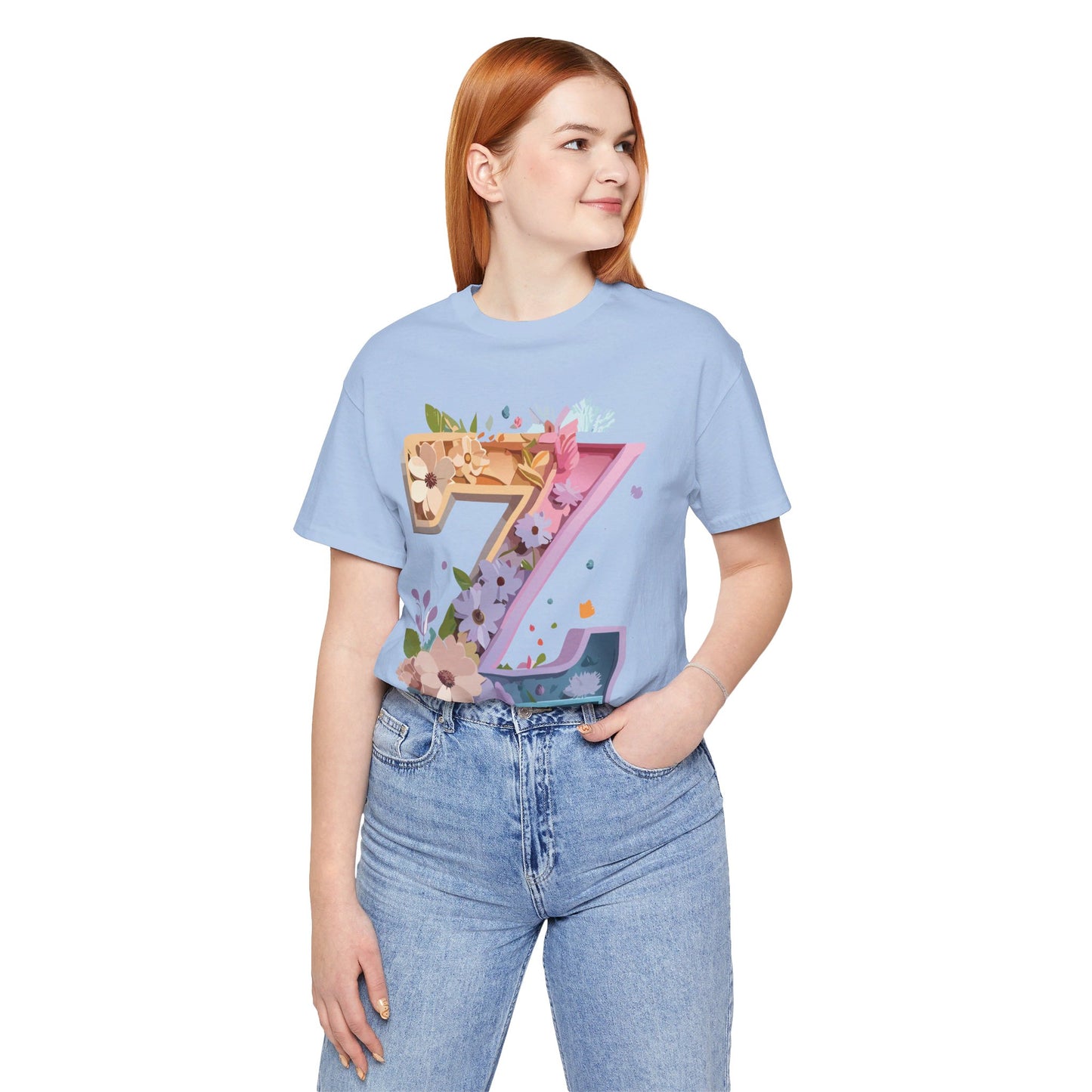 Natural Cotton Tee Shirt - Letters Collection - Z Printify