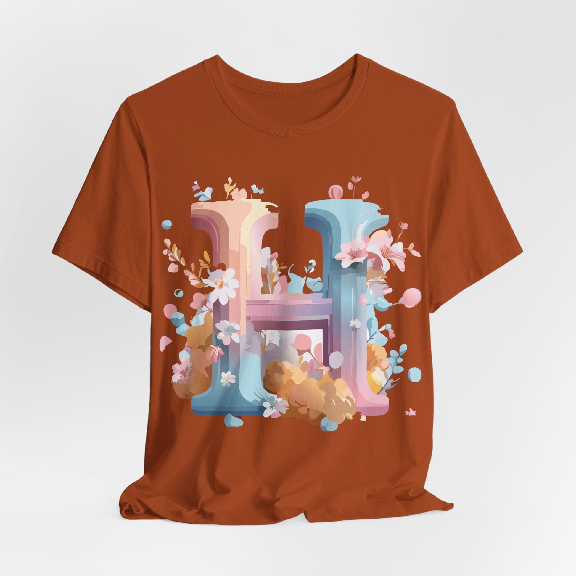 Natural Cotton Tee Shirt - Letters Collection - H Printify