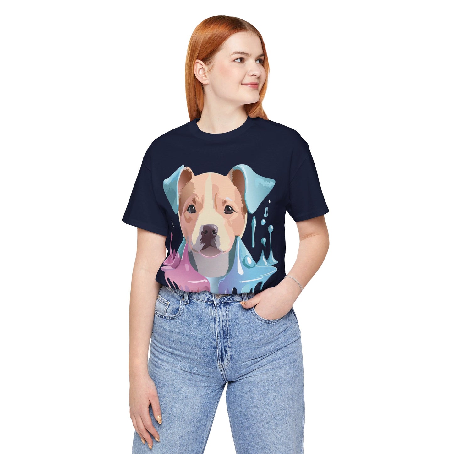 Natural Cotton Tee Shirt with Dog Printify