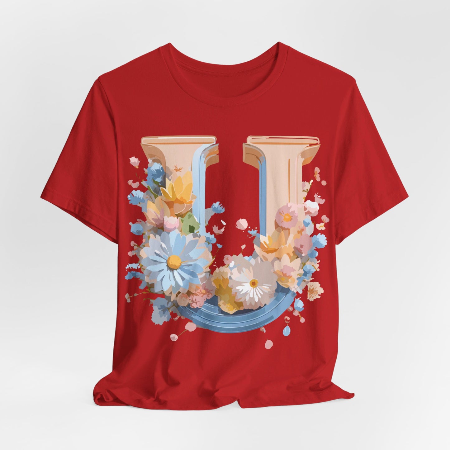 Natural Cotton Tee Shirt - Letters Collection - U Printify