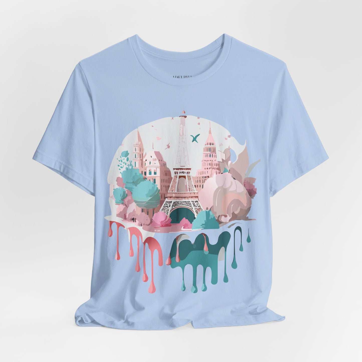 Natural Cotton Tee Shirt - Beautiful Places Collection - Paris Printify