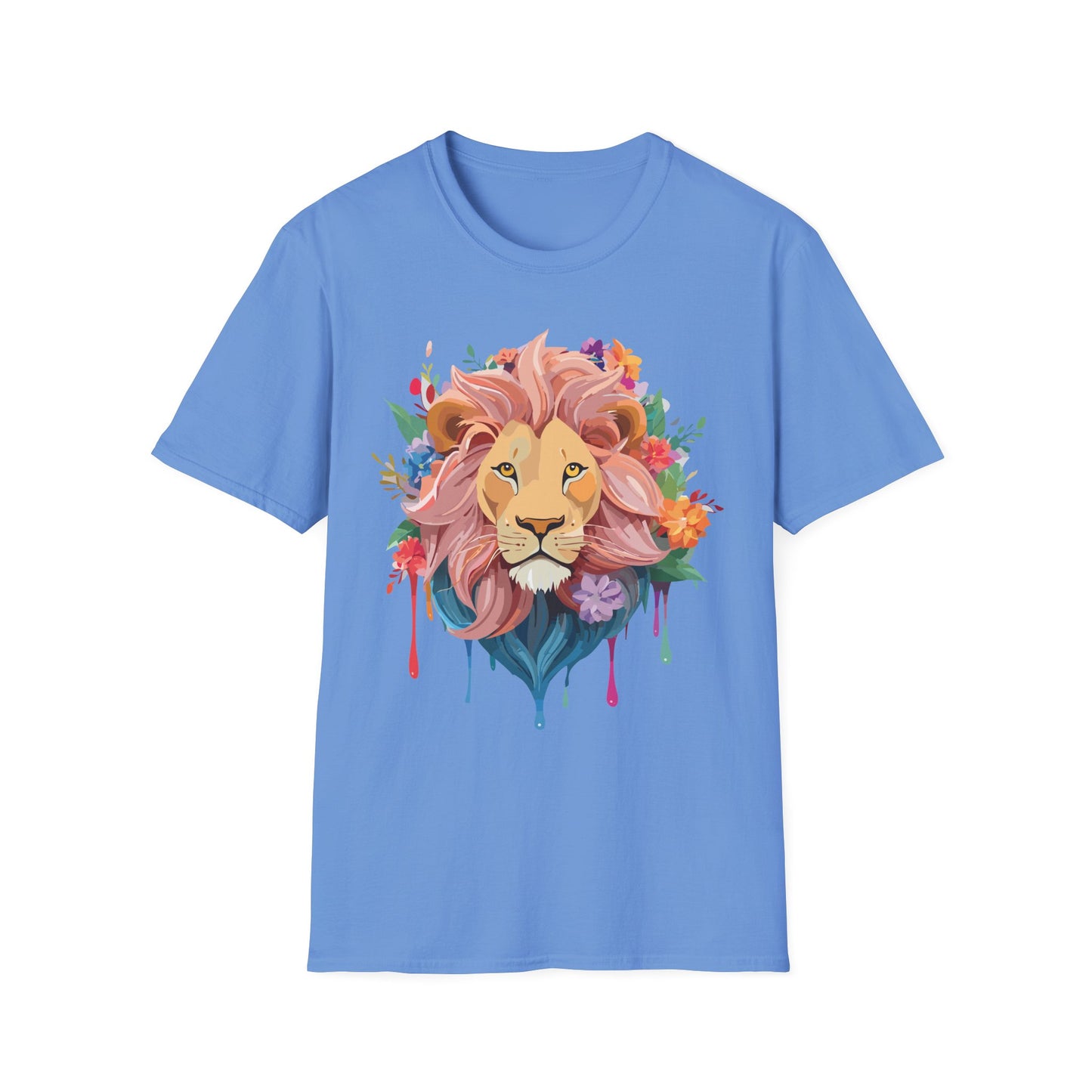 Lion Shirt, Shirt with Lion, Floral Lion Tee, Shirt with Animals