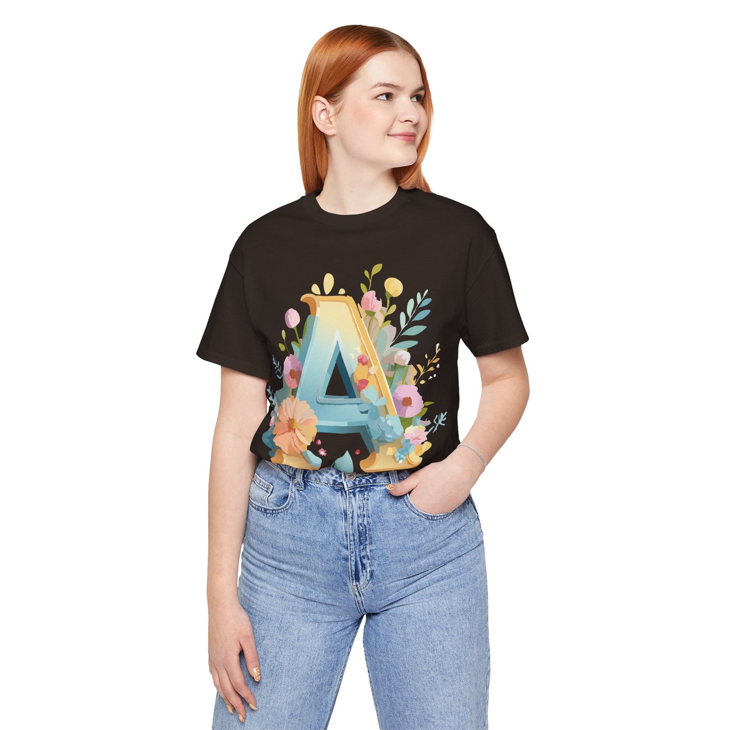 Natural Cotton Tee Shirt - Letters Collection - A Printify