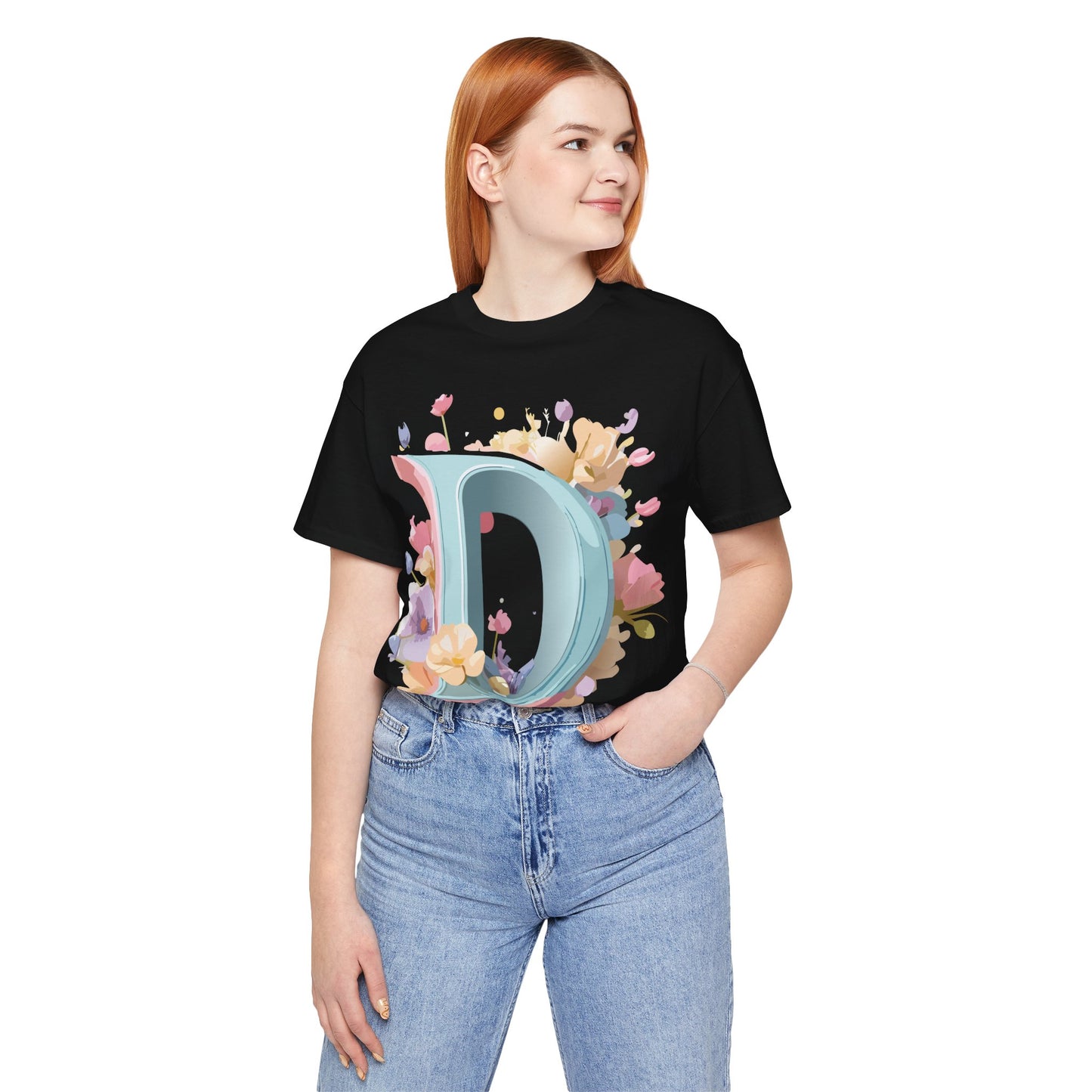 Natural Cotton Tee Shirt - Letters Collection - D Printify