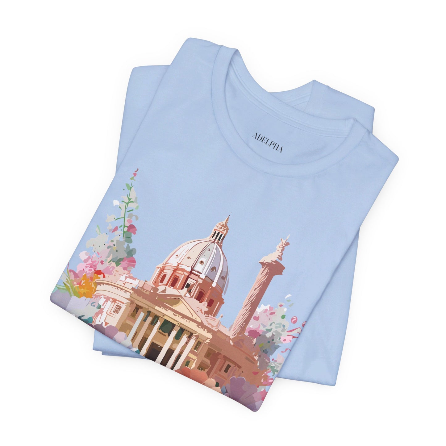 Natural Cotton Tee Shirt - Beautiful Places Collection - Rome Printify