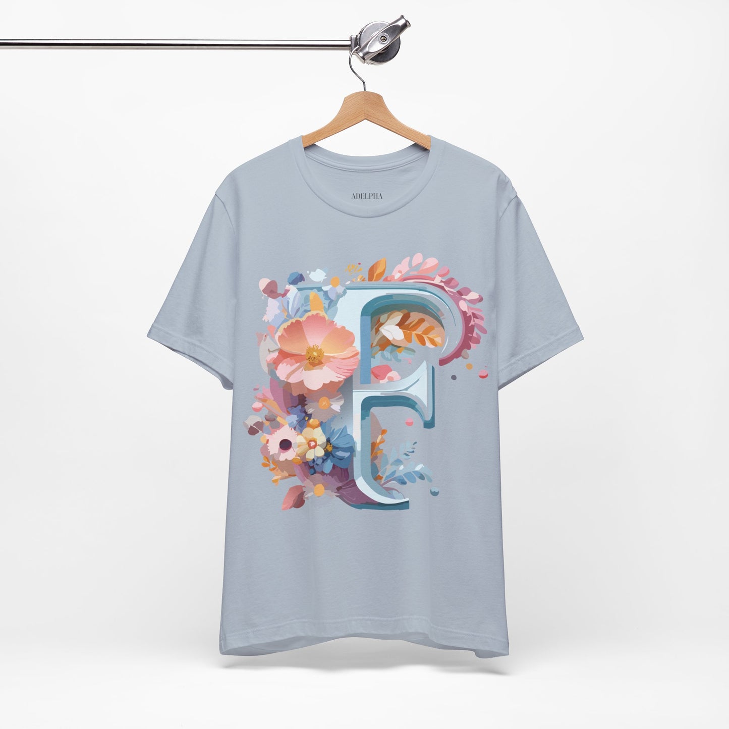 Natural Cotton Tee Shirt - Letters Collection - F Printify