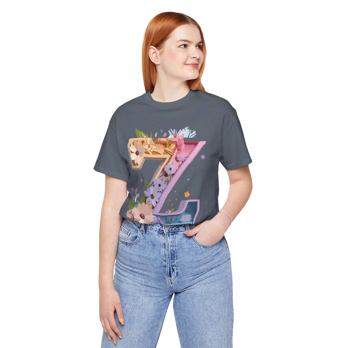 Natural Cotton Tee Shirt - Letters Collection - Z Printify