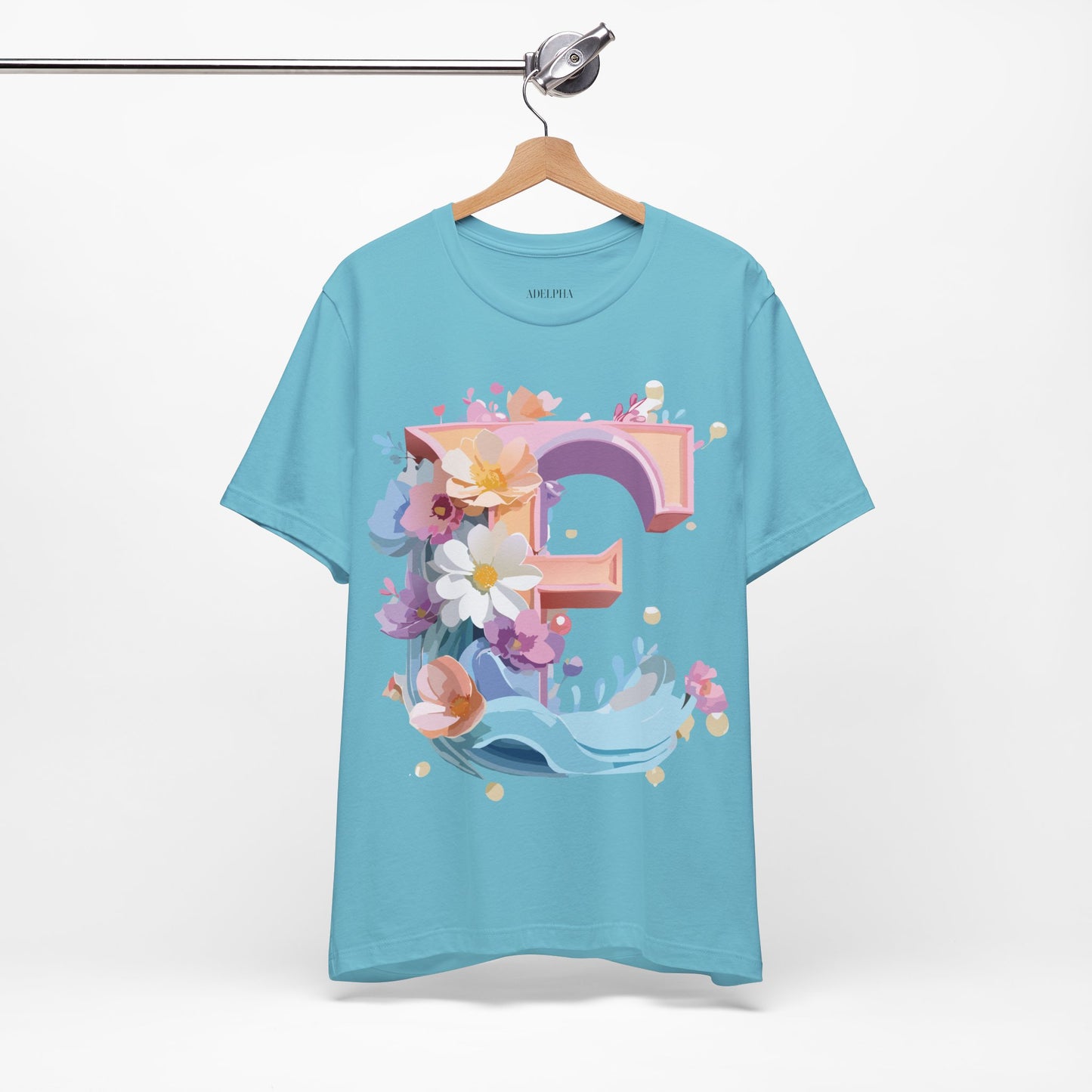 Natural Cotton Tee Shirt - Letters Collection - E Printify