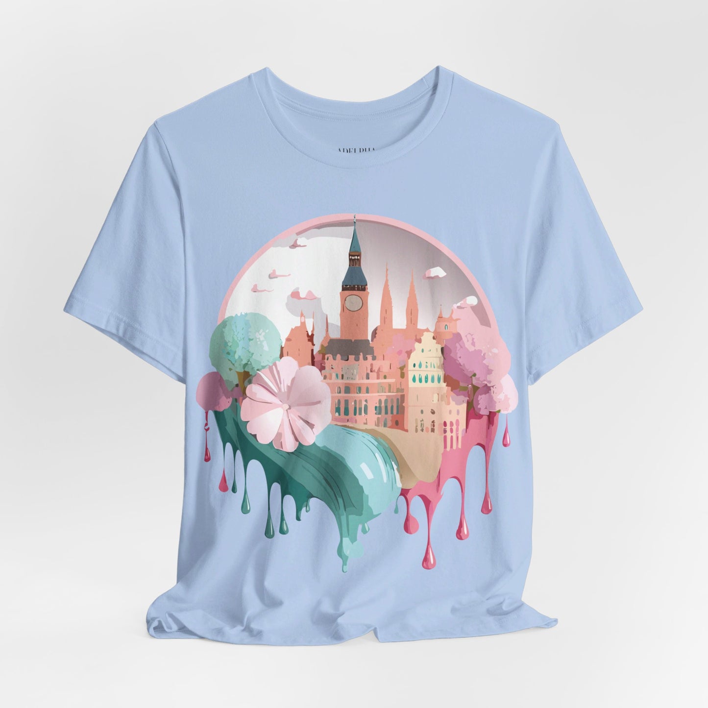 Natural Cotton Tee Shirt - Beautiful Places Collection - Prague Printify
