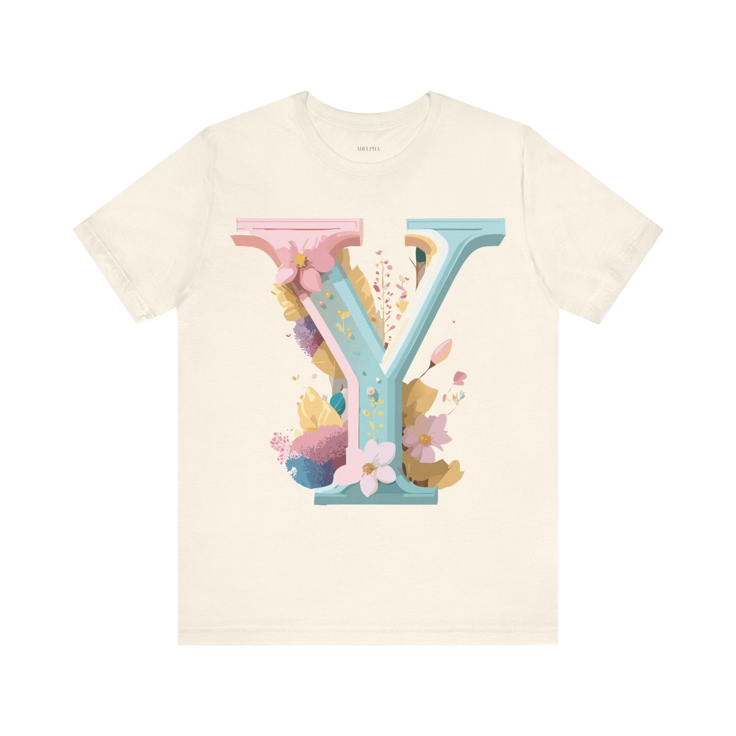 Natural Cotton Tee Shirt - Letters Collection - Y Printify
