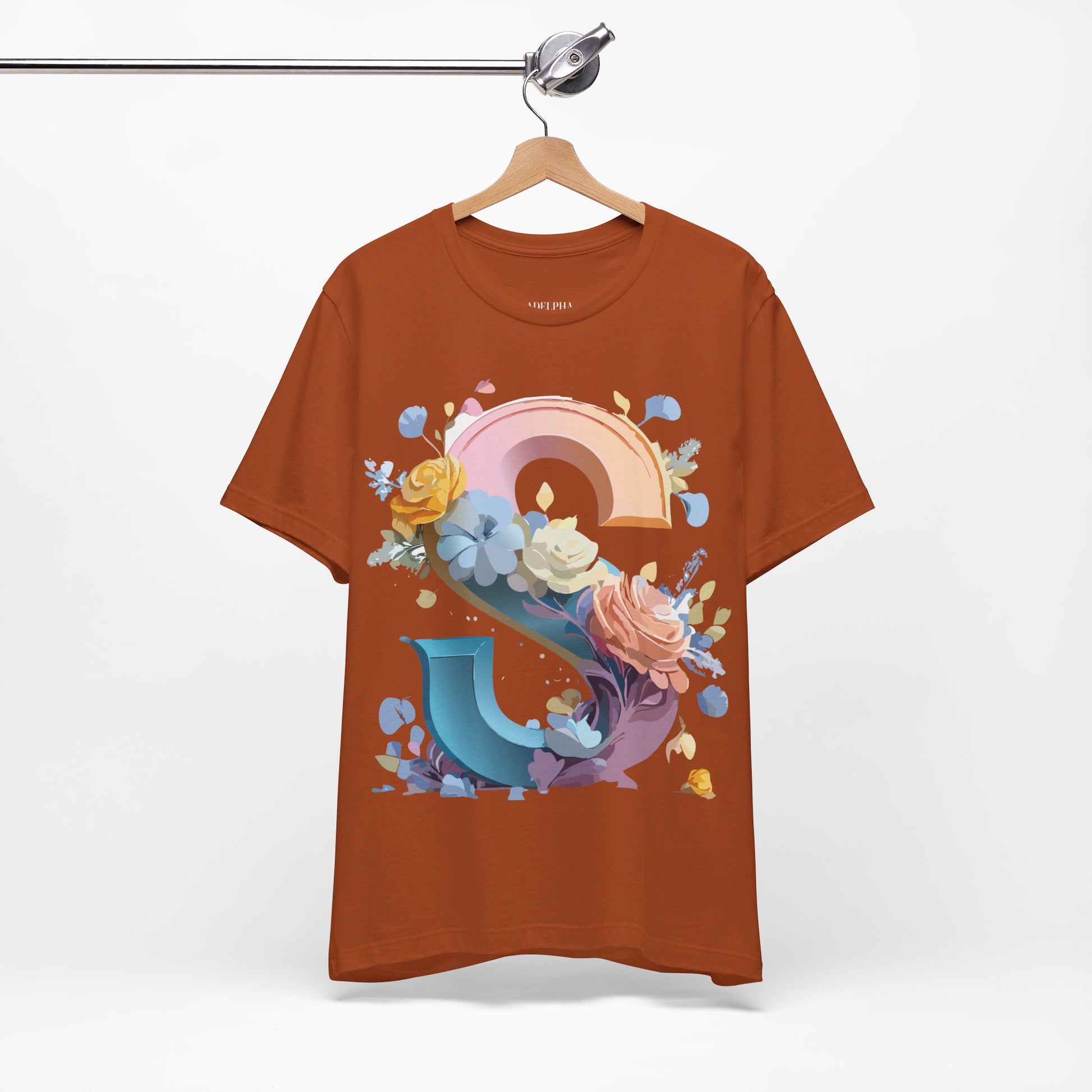 Natural Cotton Tee Shirt - Letters Collection - S Printify