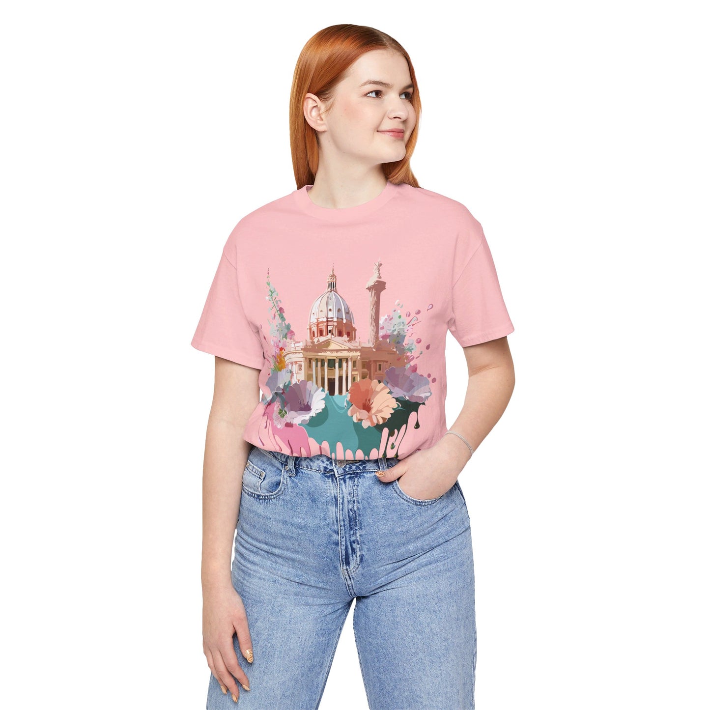Natural Cotton Tee Shirt - Beautiful Places Collection - Rome Printify