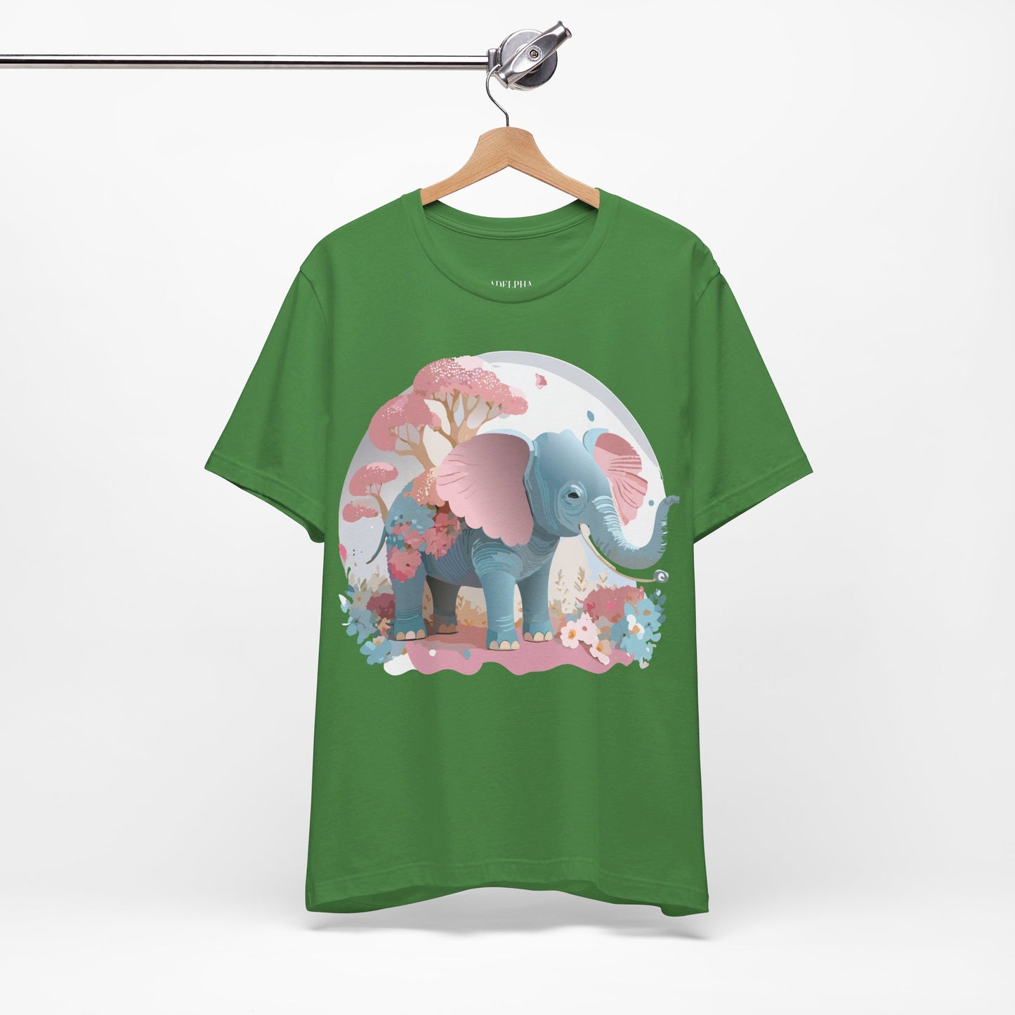 Natural Cotton Tee Shirt with Elephant Printify