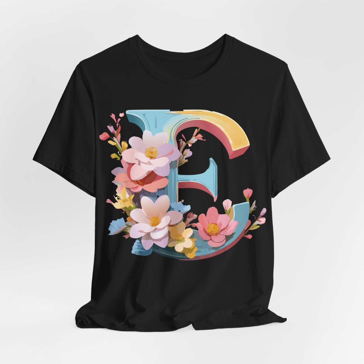 Natural Cotton Tee Shirt - Letters Collection - E Printify