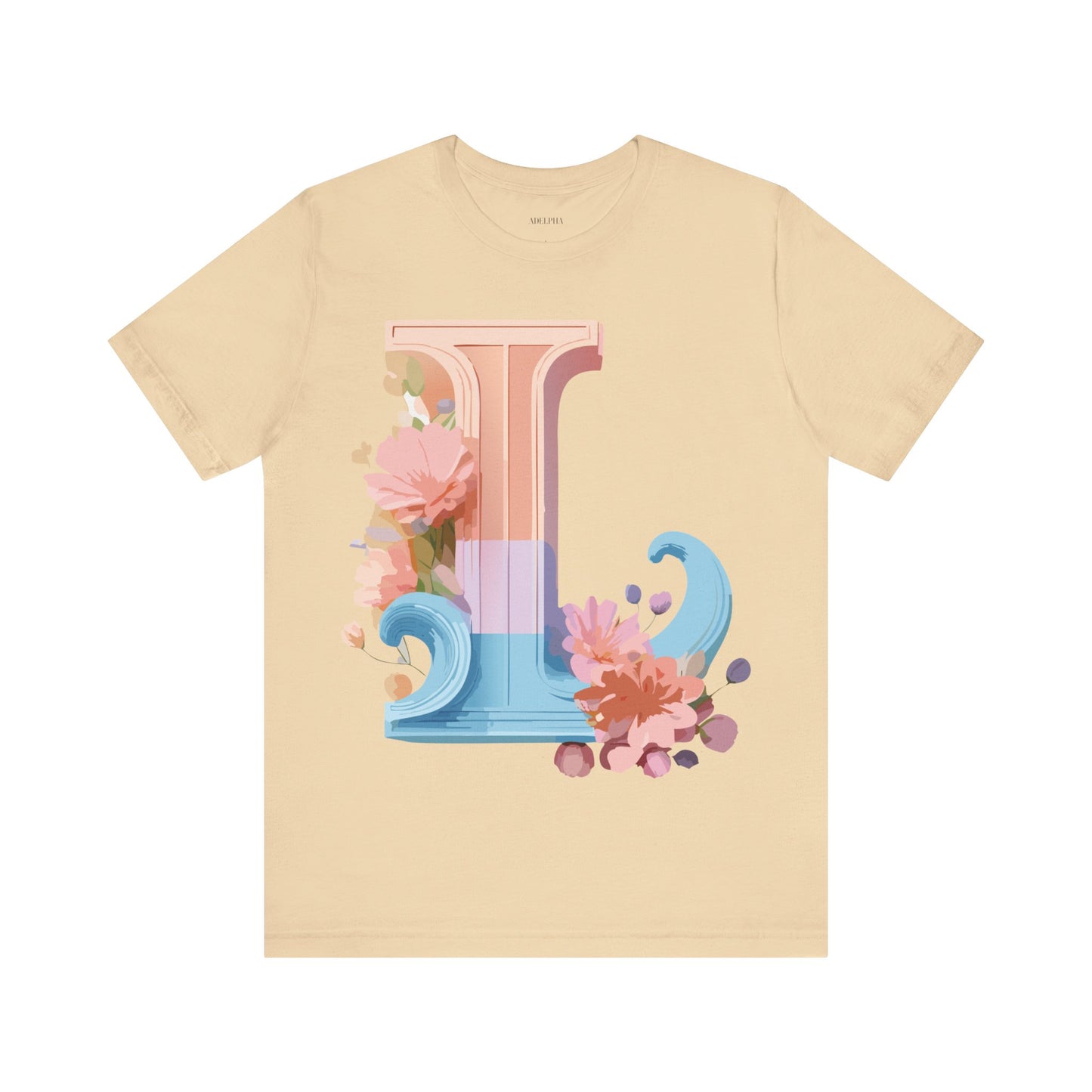 Natural Cotton Tee Shirt - Letters Collection - L Printify