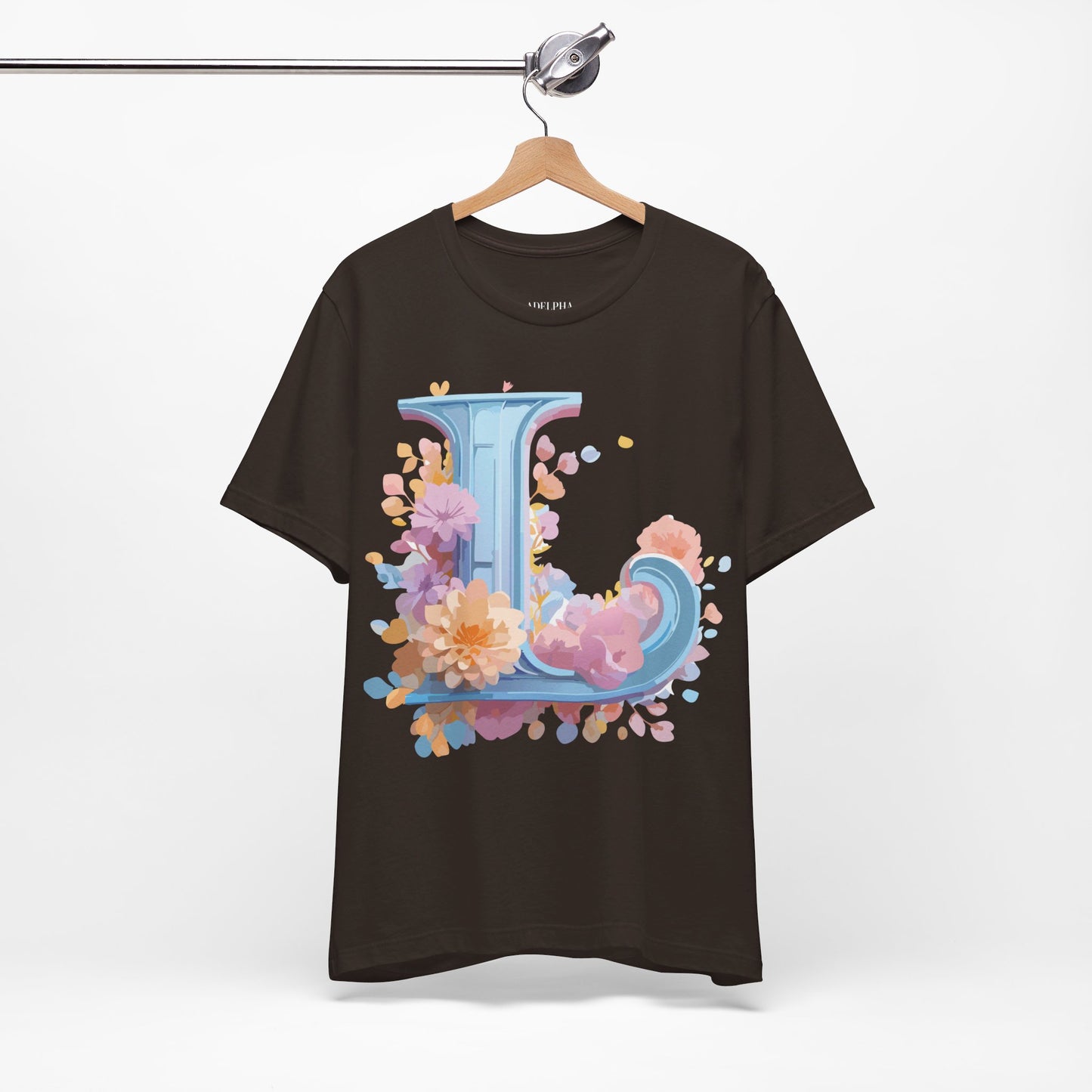 Natural Cotton Tee Shirt - Letters Collection - L Printify