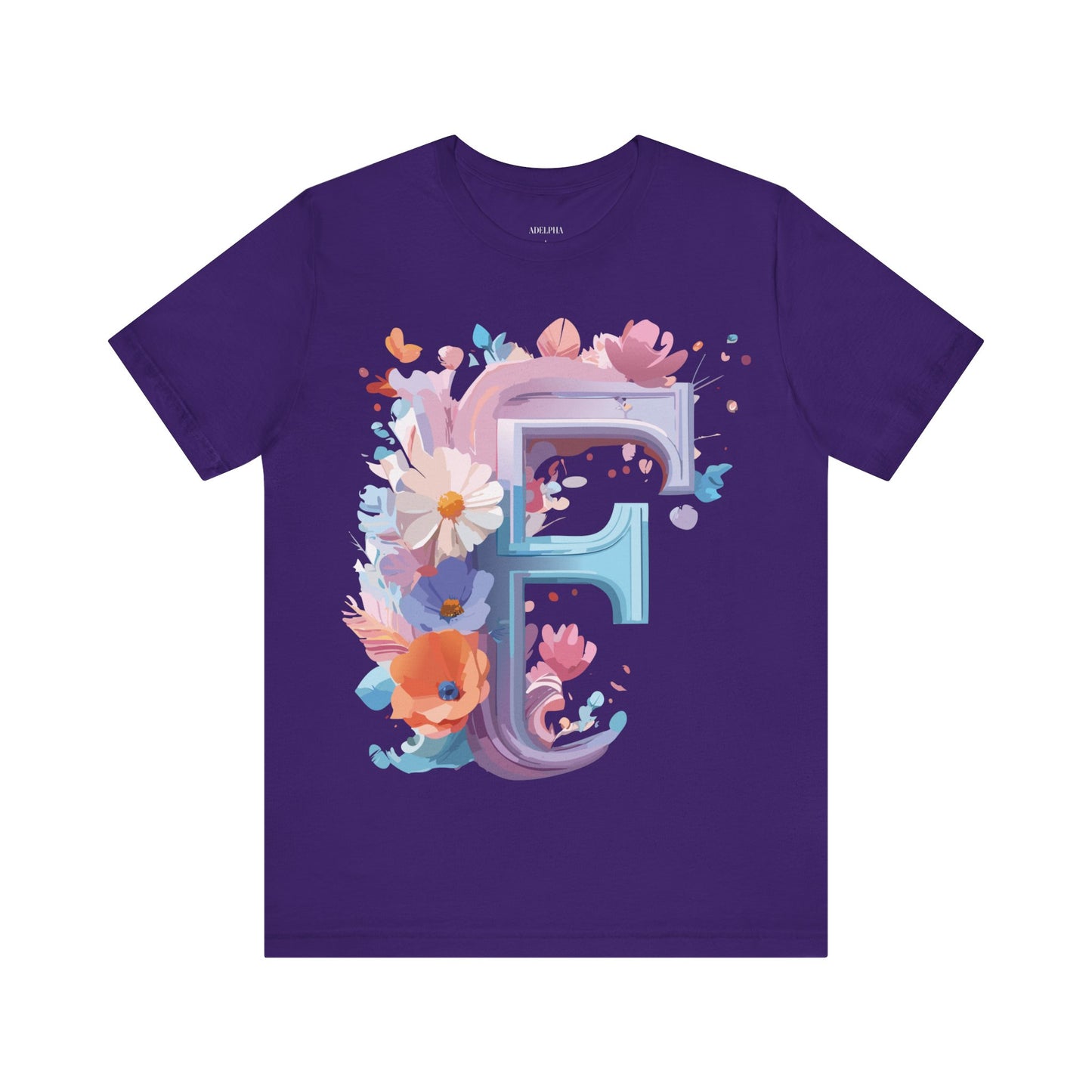 Natural Cotton Tee Shirt - Letters Collection - F Printify