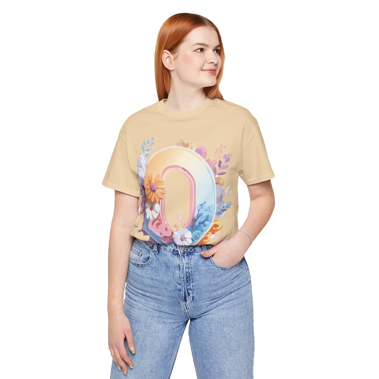 Natural Cotton Tee Shirt - Letters Collection - O Printify