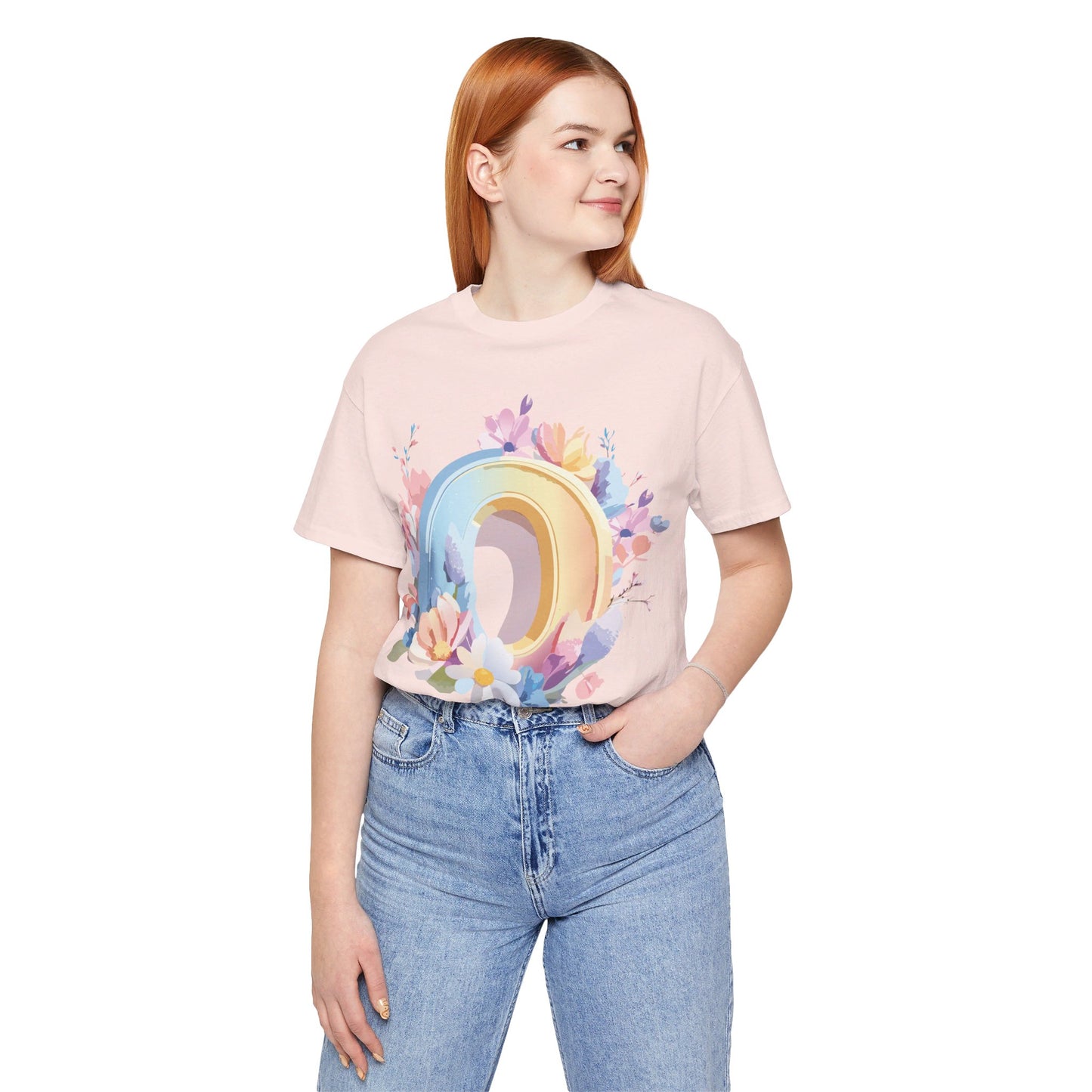 Natural Cotton Tee Shirt - Letters Collection - O Printify