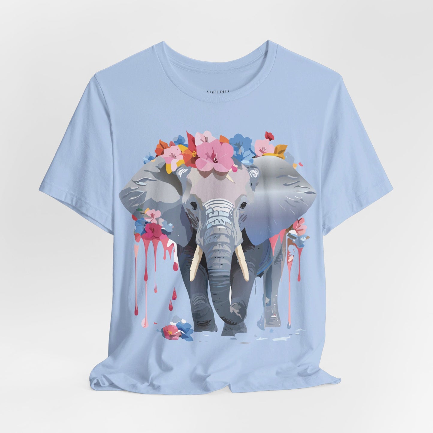 Natural Cotton Tee Shirt with Elephant Printify