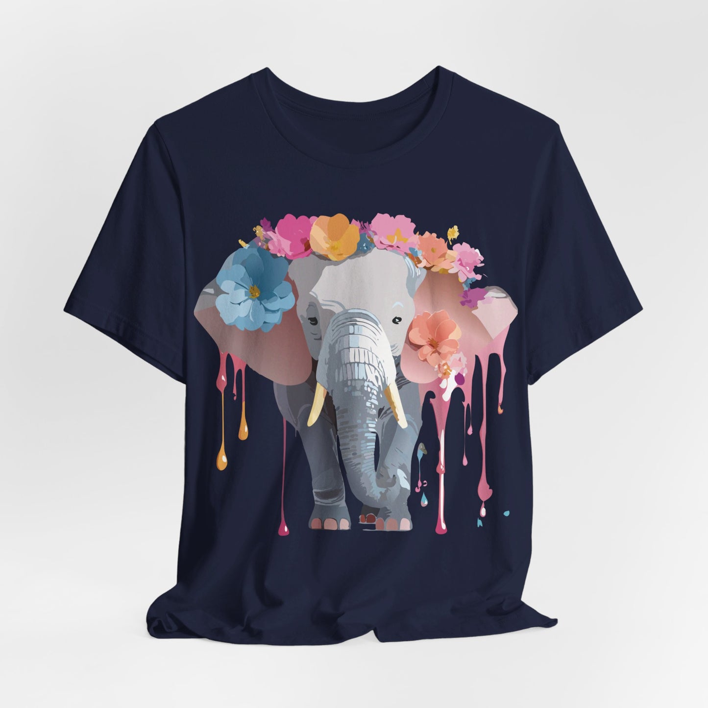 Natural Cotton Tee Shirt with Elephant Printify