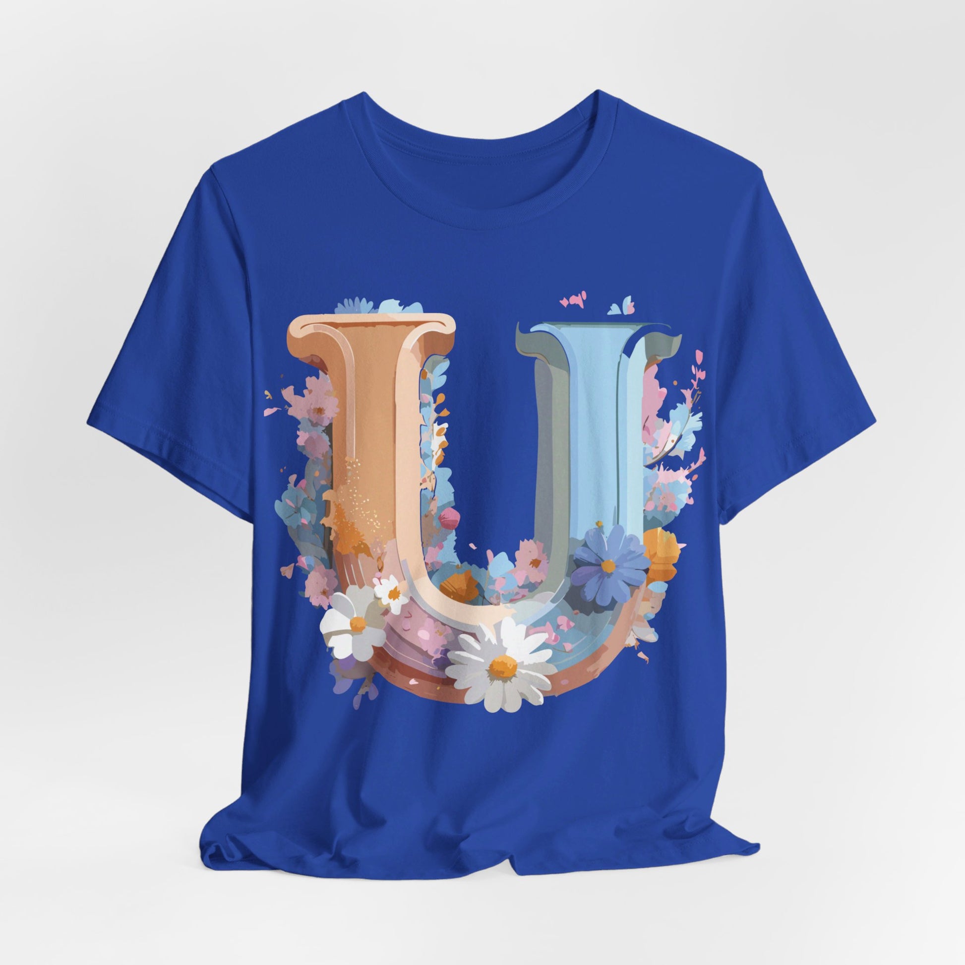 Natural Cotton Tee Shirt - Letters Collection - U Printify