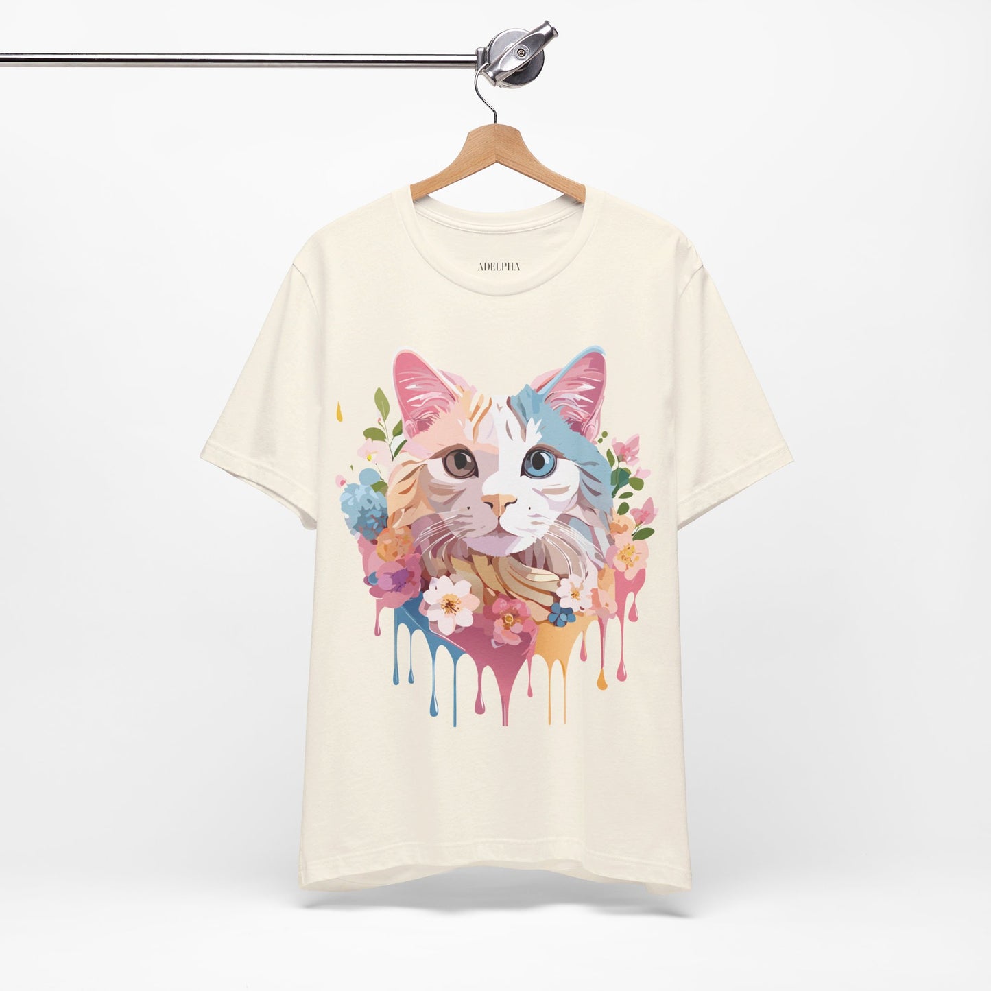 Natural Cotton Tee Shirt with Cat Printify