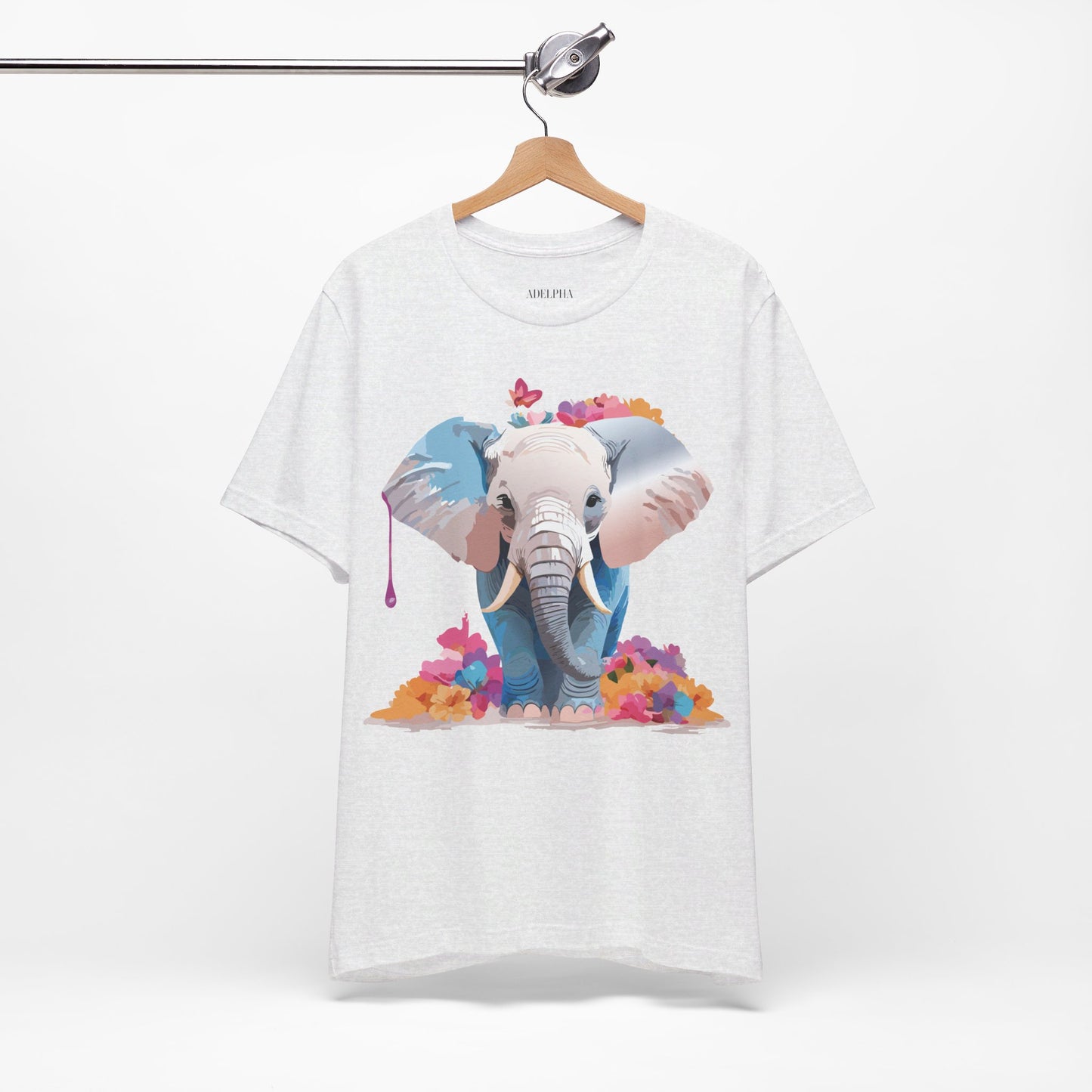 Natural Cotton Tee Shirt with Elephant Printify