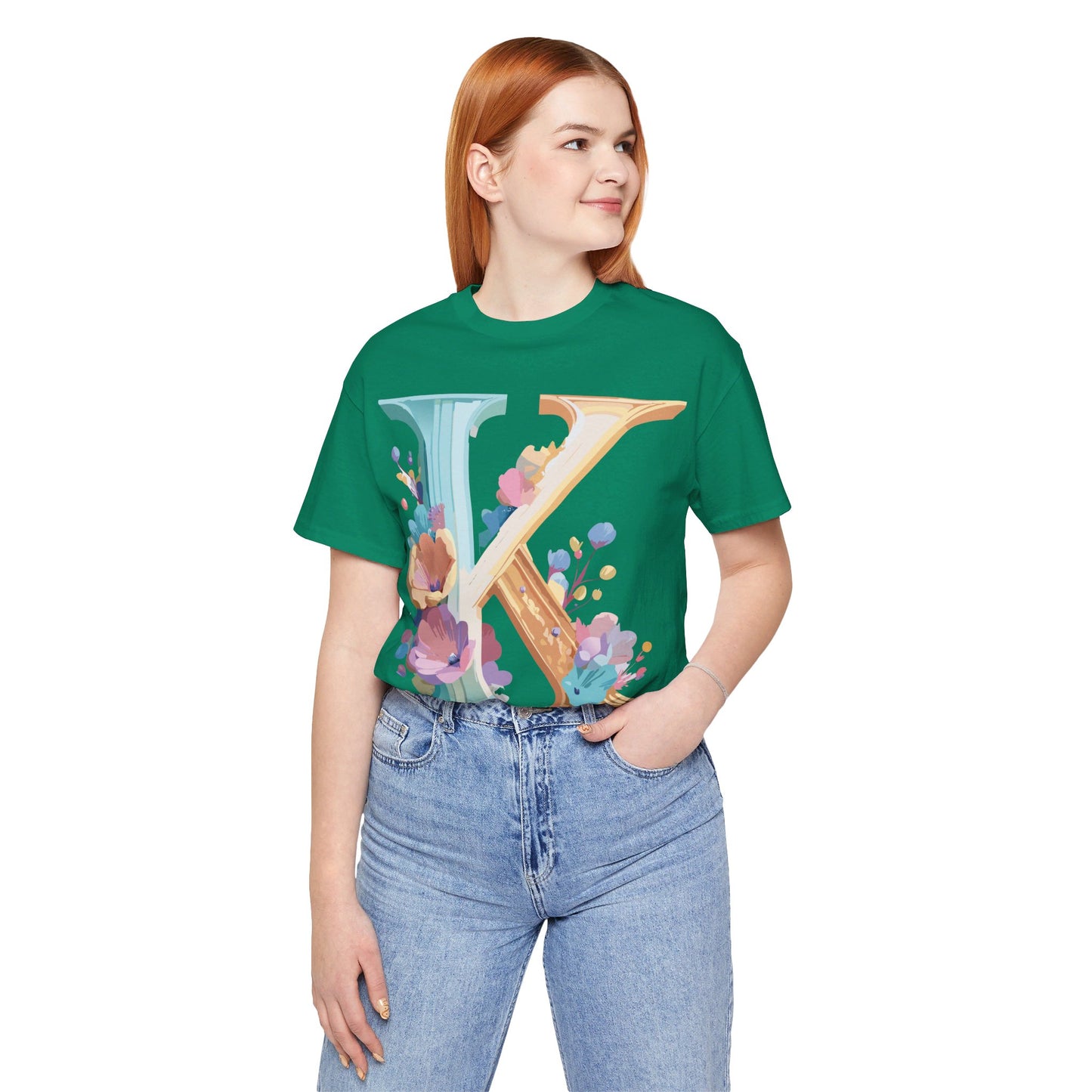 Natural Cotton Tee Shirt - Letters Collection - K Printify