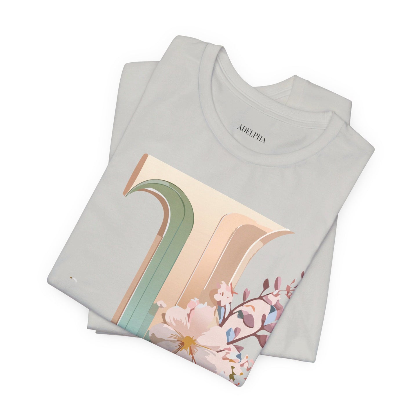 Natural Cotton Tee Shirt - Letters Collection - J Printify