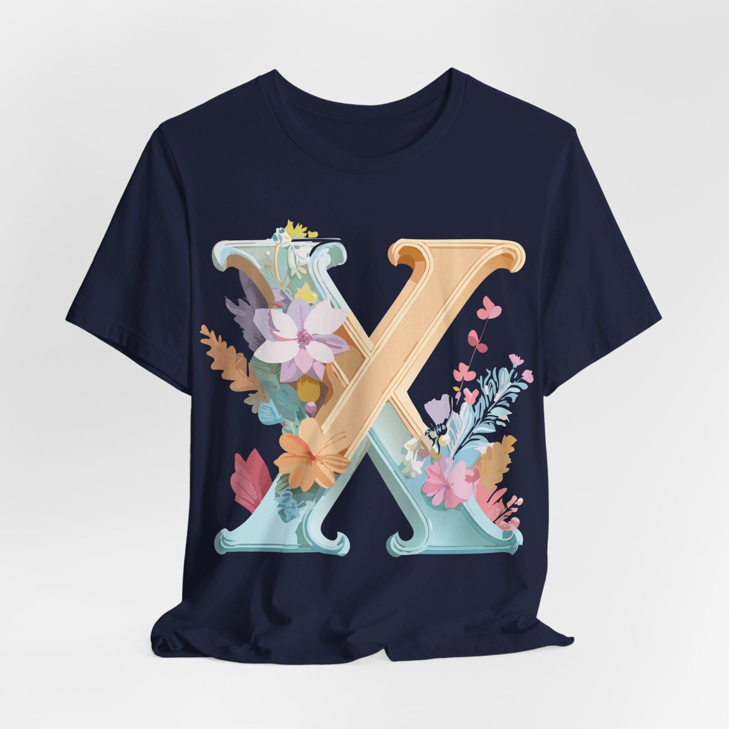 Natural Cotton Tee Shirt - Letters Collection - X Printify