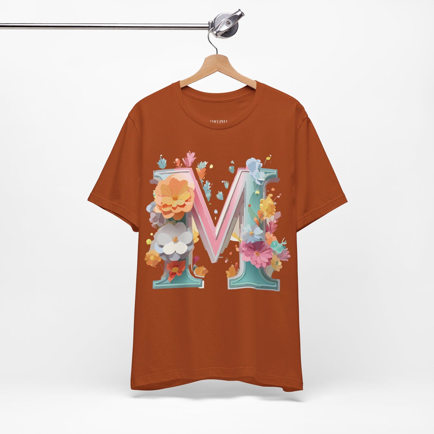 Natural Cotton Tee Shirt - Letters Collection - M Printify