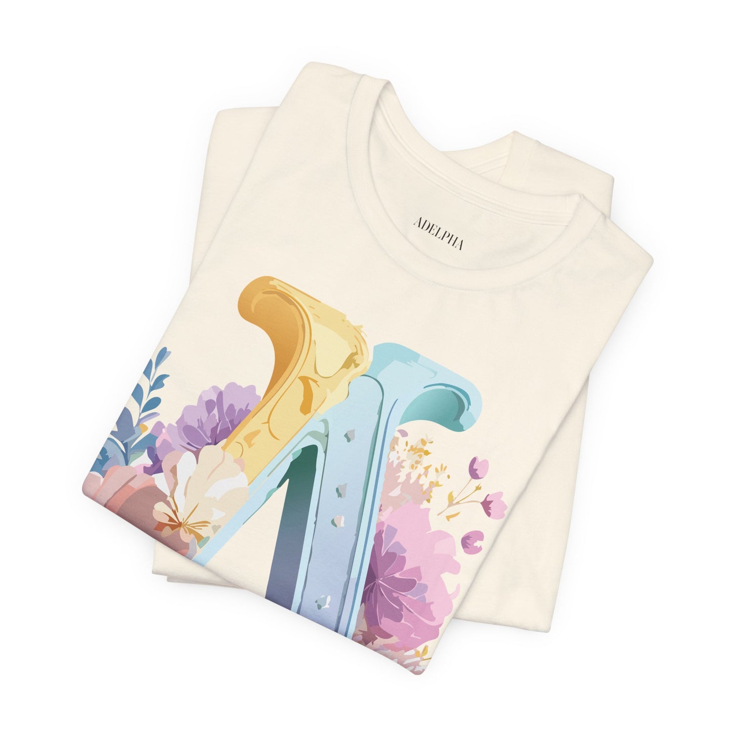 Natural Cotton Tee Shirt - Letters Collection - A Printify