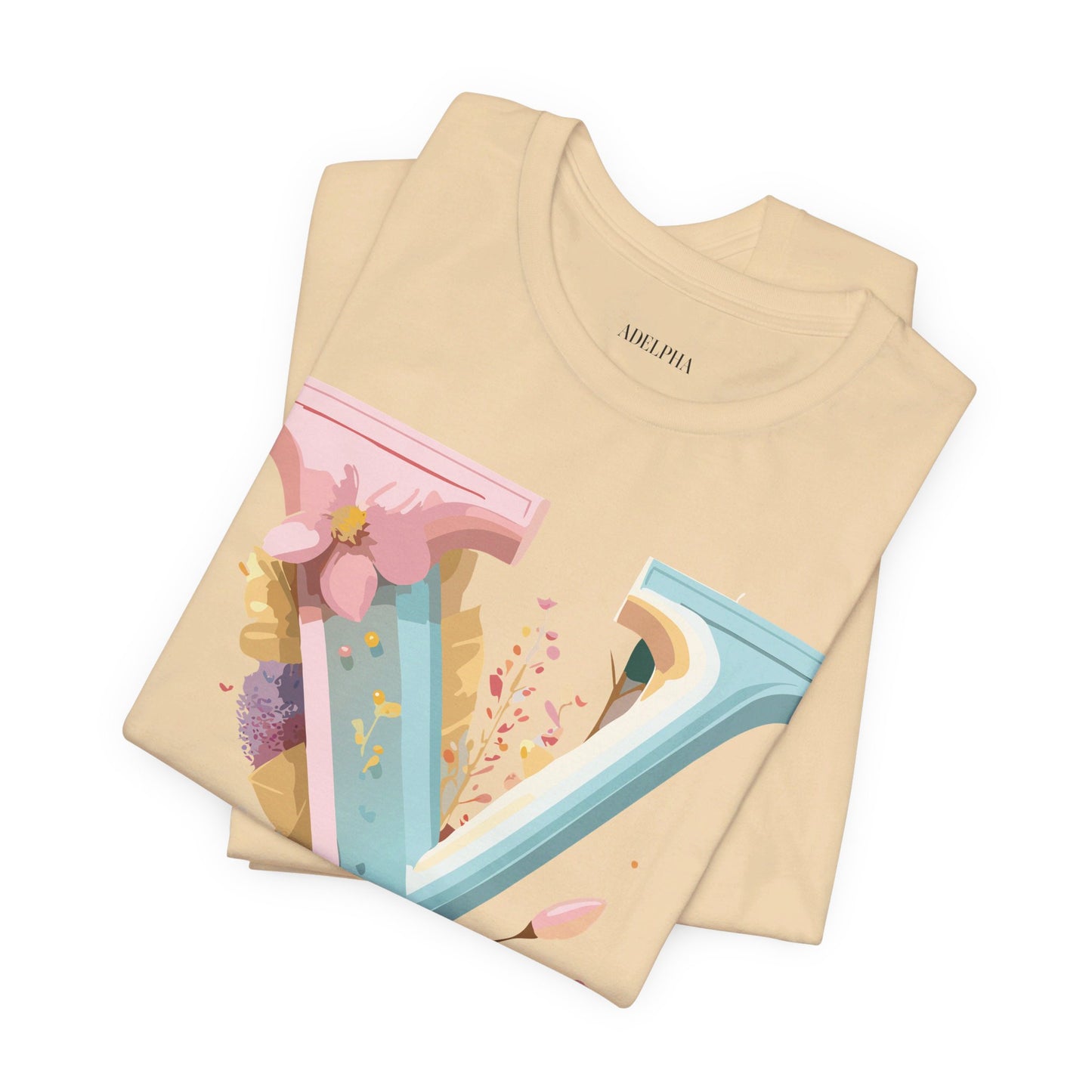 Natural Cotton Tee Shirt - Letters Collection - Y Printify