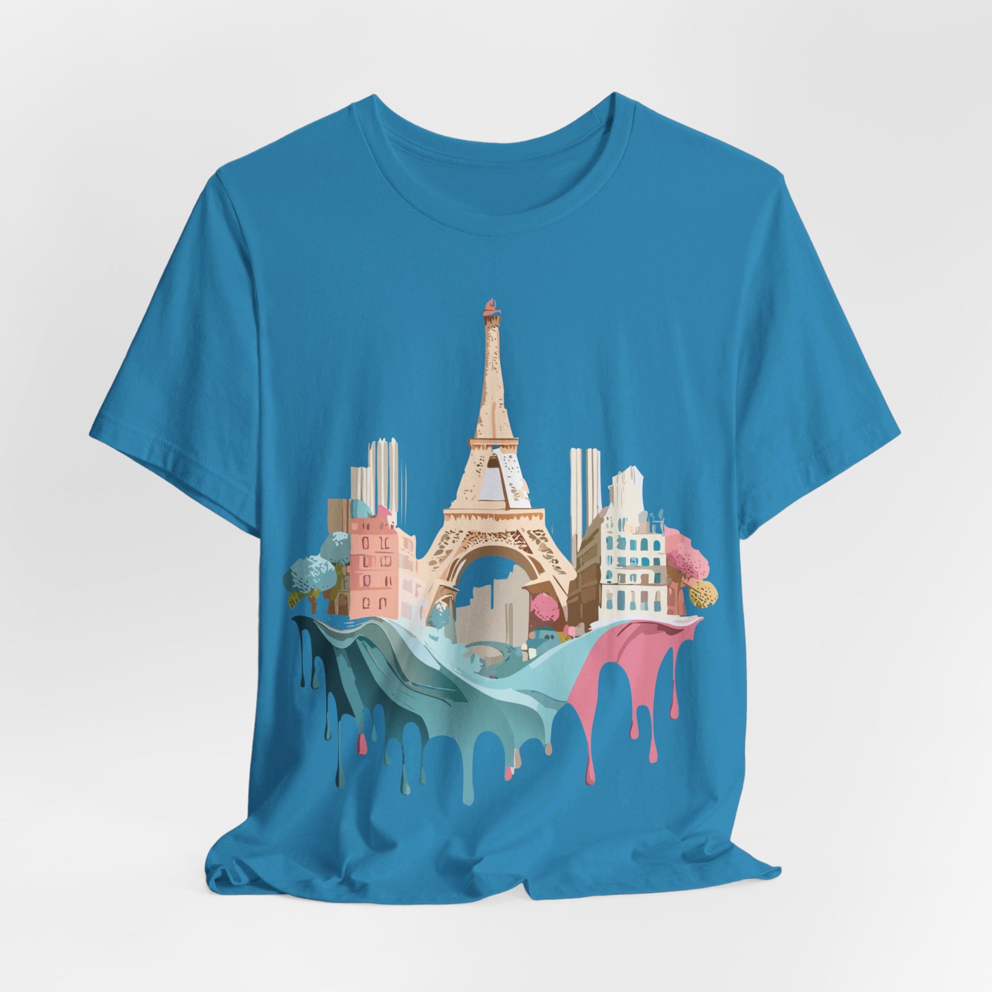 Natural Cotton Tee Shirt - Beautiful Places Collection - Paris Printify