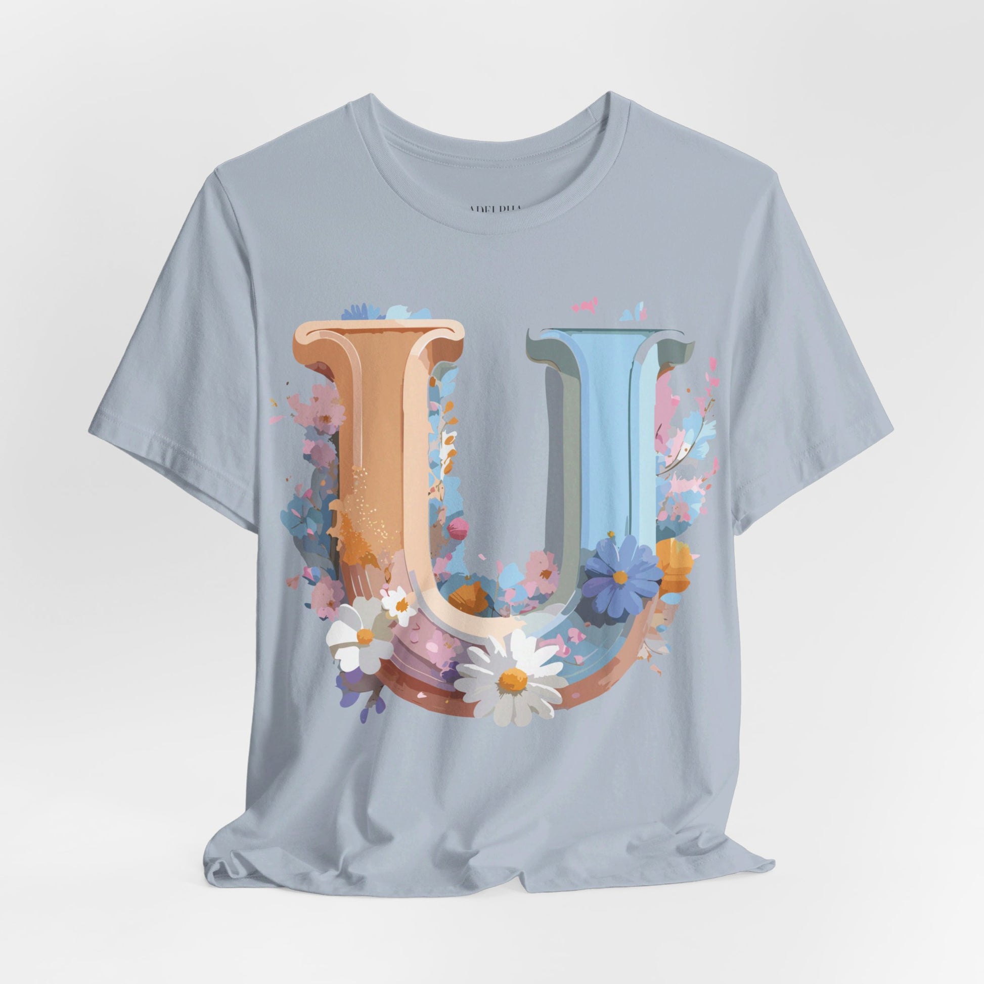 Natural Cotton Tee Shirt - Letters Collection - U Printify