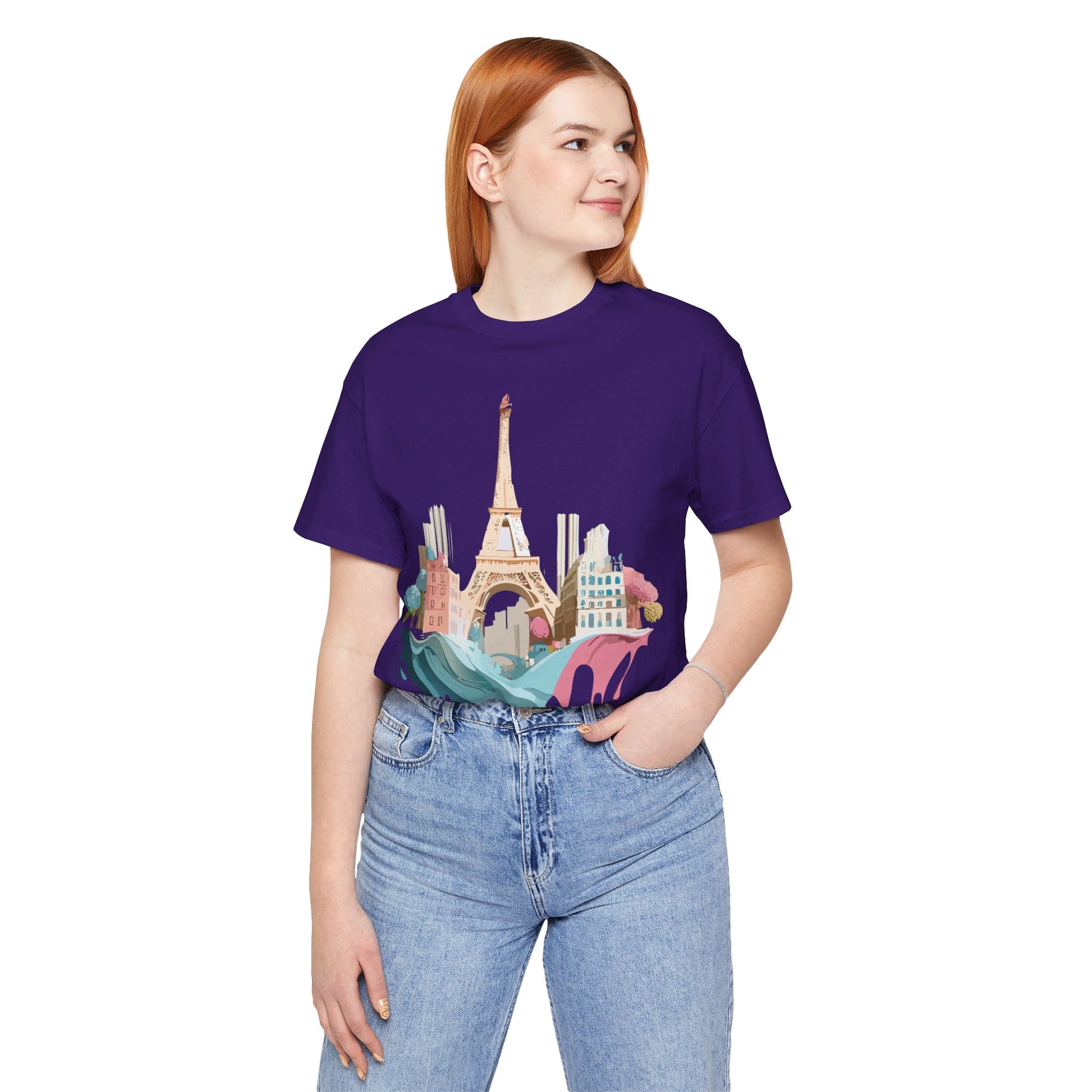 Natural Cotton Tee Shirt - Beautiful Places Collection - Paris Printify