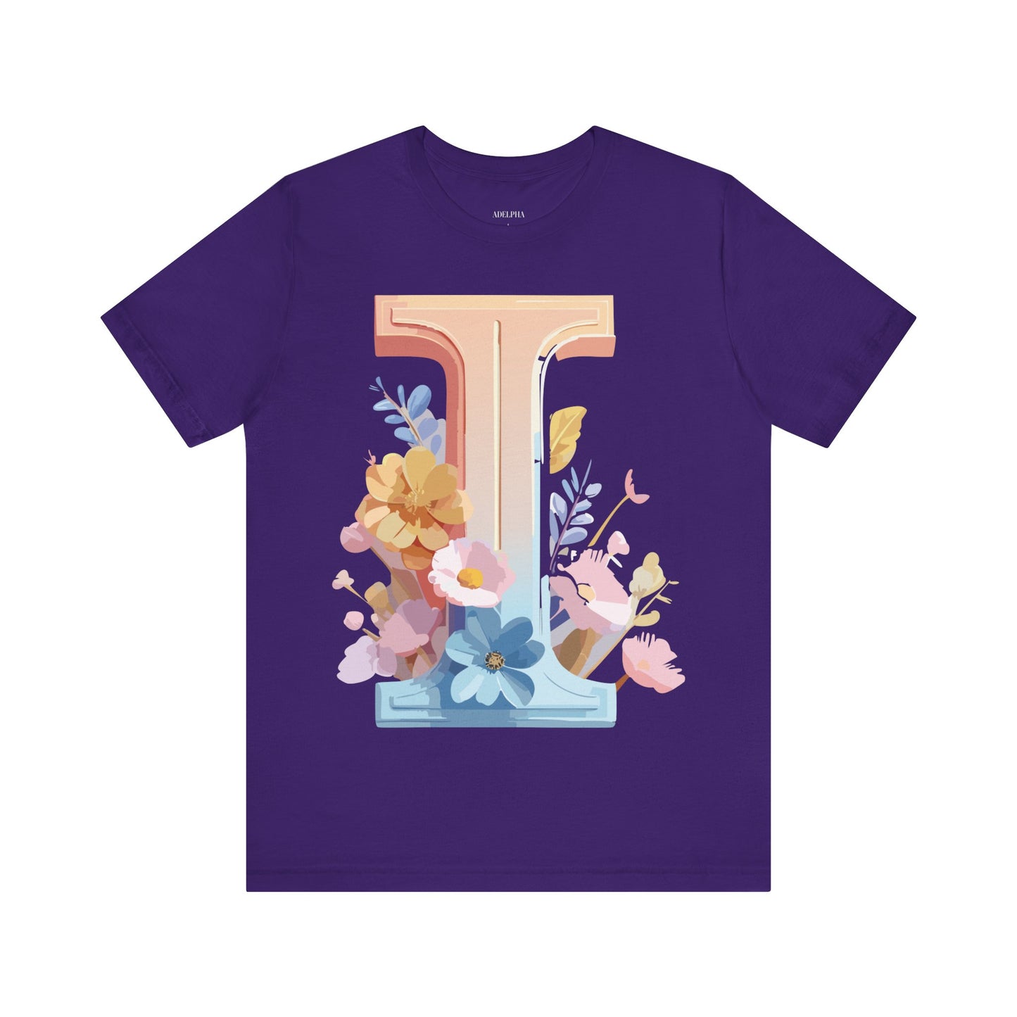 Natural Cotton Tee Shirt - Letters Collection - I Printify