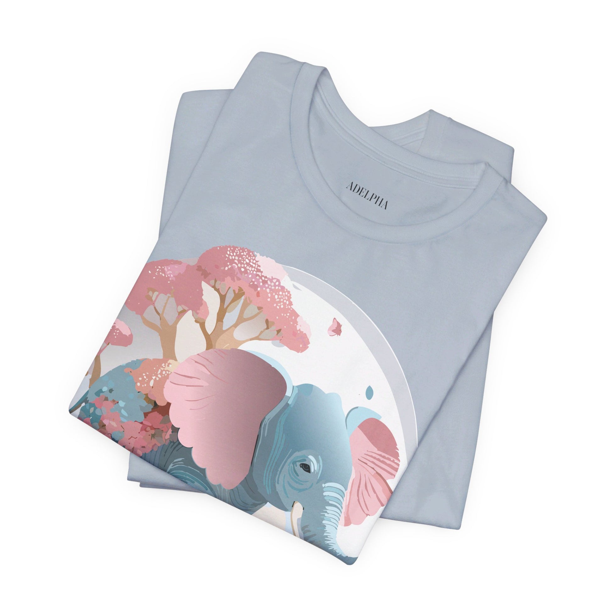 Natural Cotton Tee Shirt with Elephant Printify