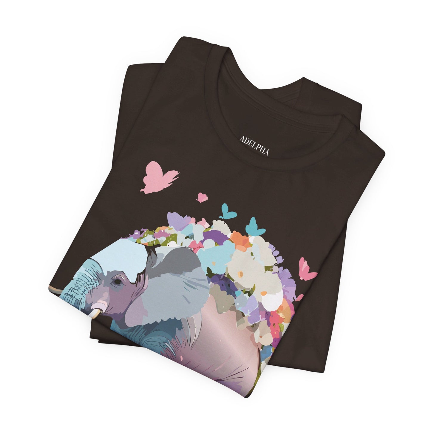 Natural Cotton Tee Shirt with Elephant Printify