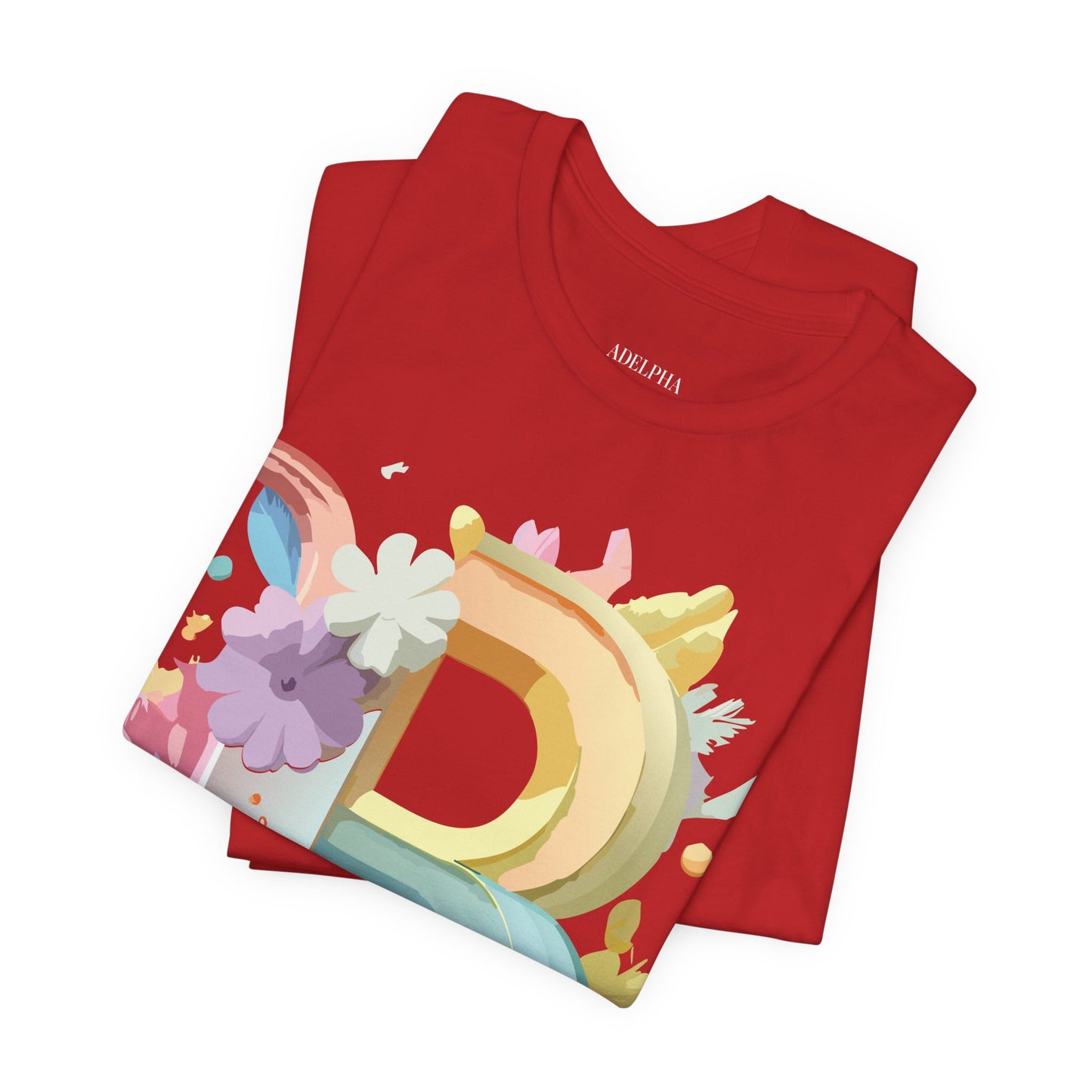 Natural Cotton Tee Shirt - Letters Collection - B Printify