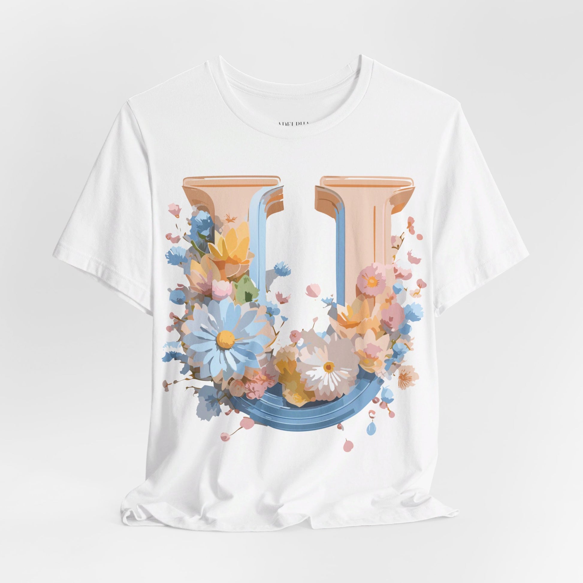 Natural Cotton Tee Shirt - Letters Collection - U Printify