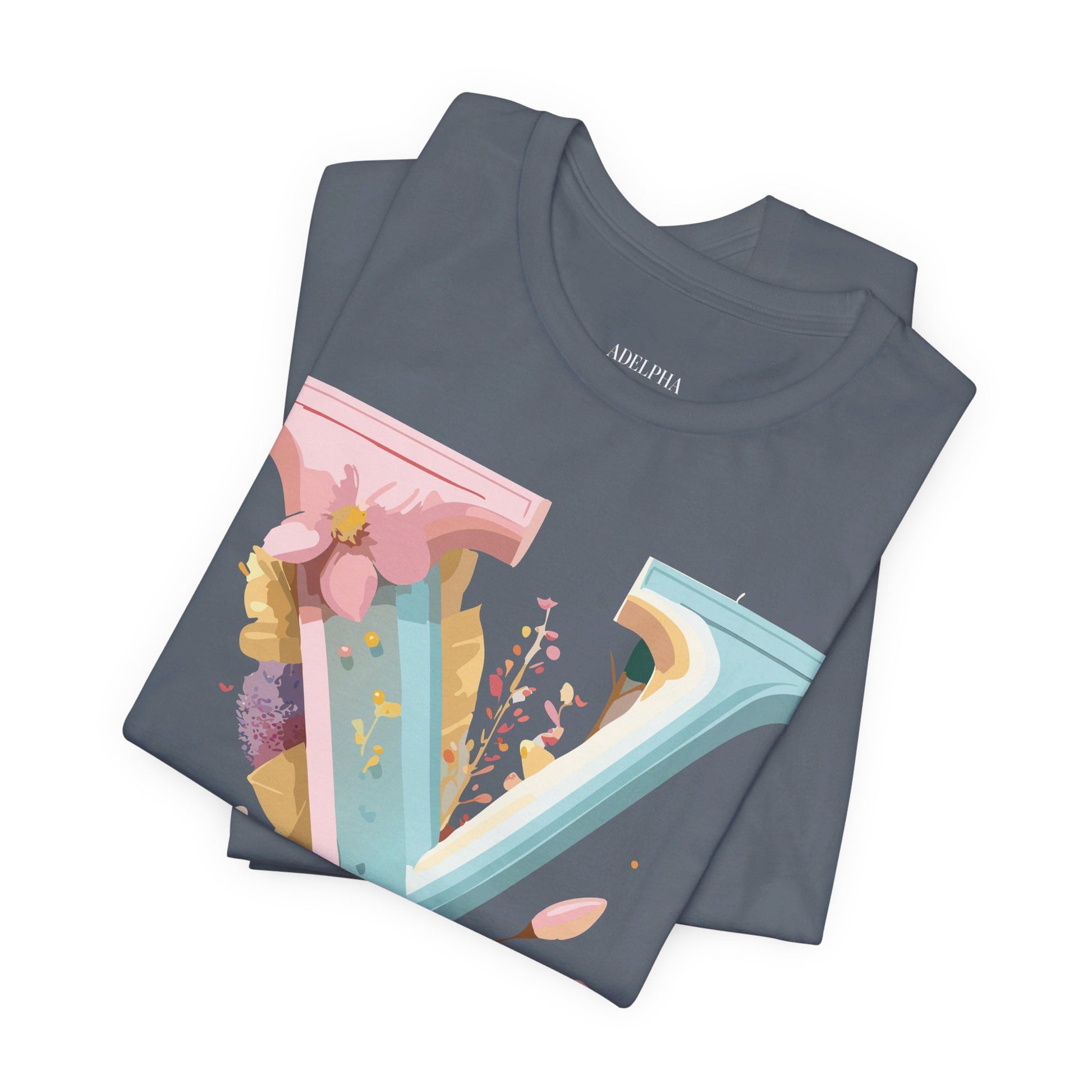 Natural Cotton Tee Shirt - Letters Collection - Y Printify
