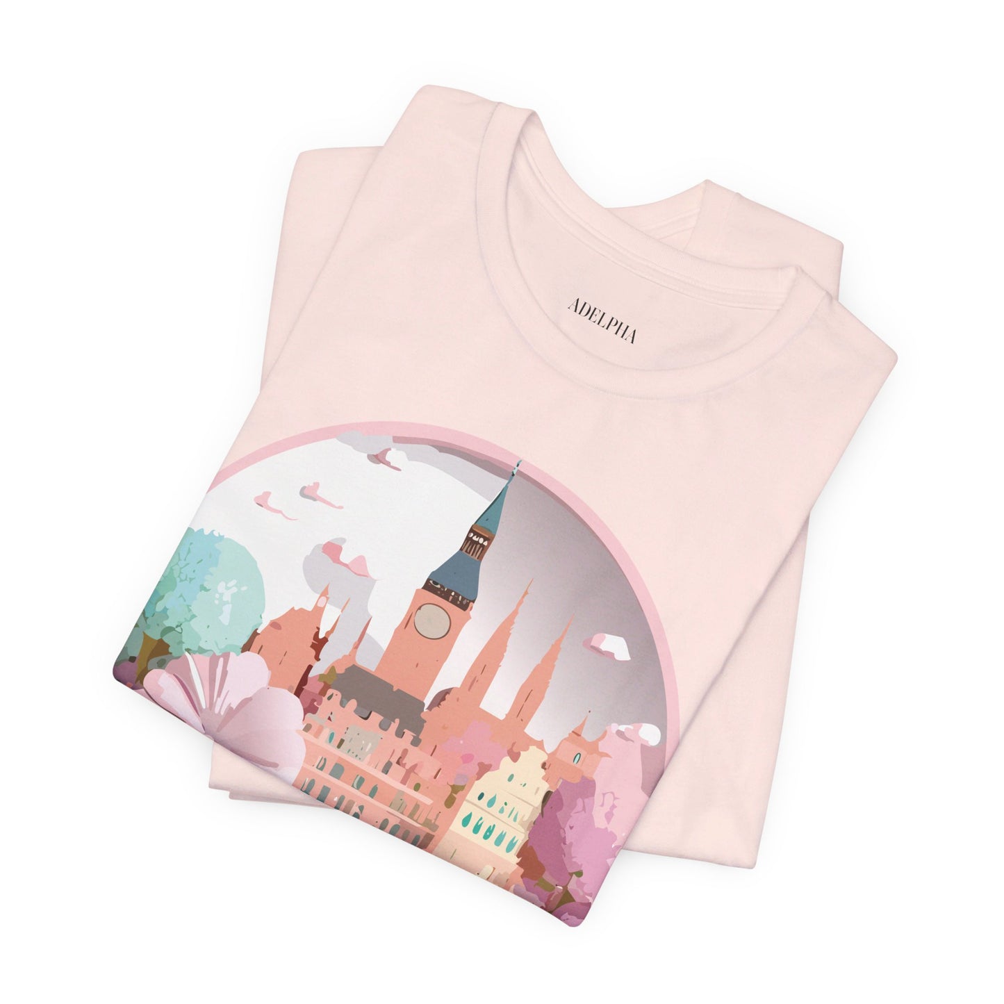 Natural Cotton Tee Shirt - Beautiful Places Collection - Prague Printify
