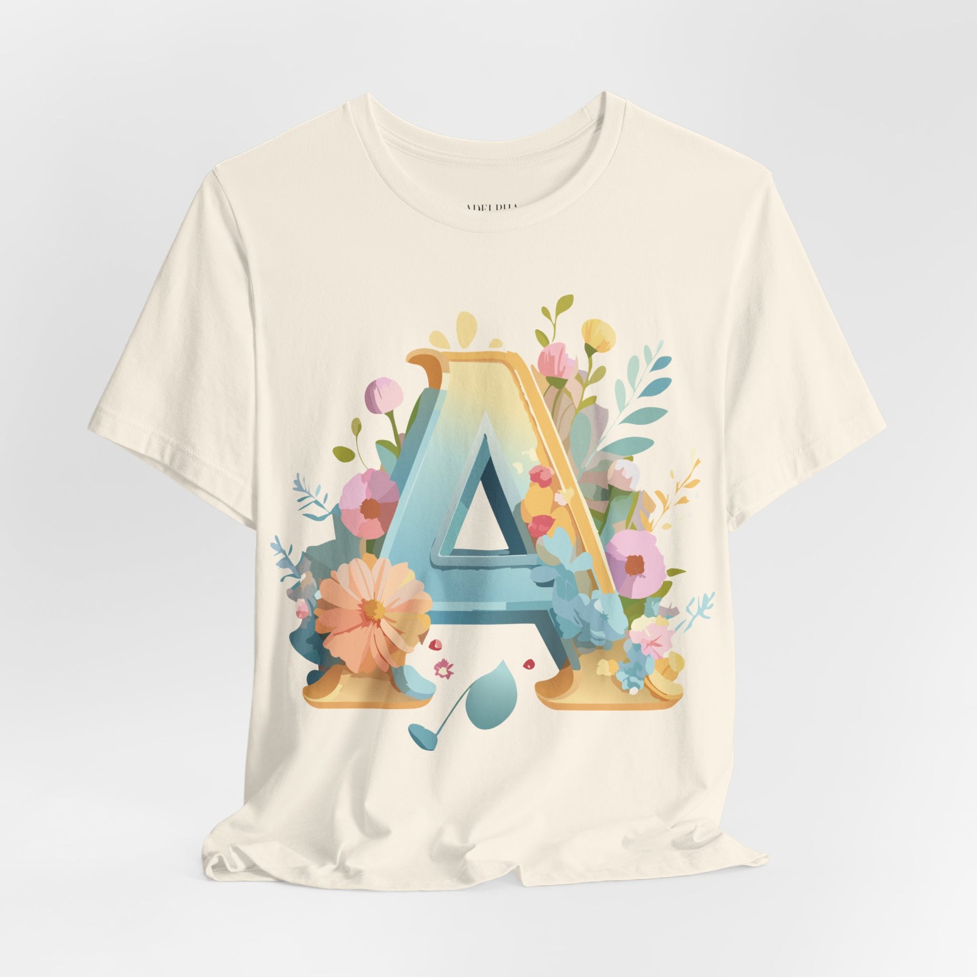 Natural Cotton Tee Shirt - Letters Collection - A Printify